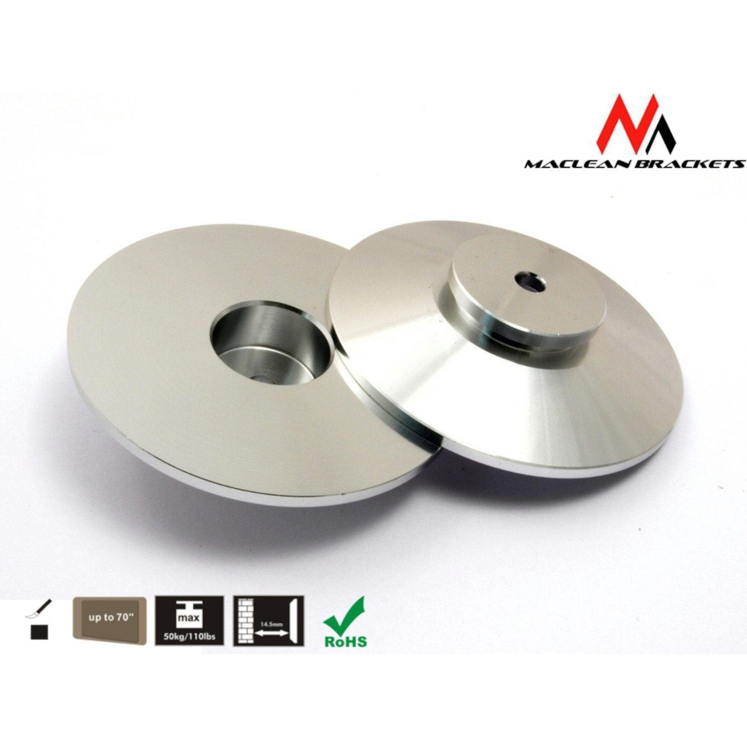 Maclean TV-Wandhalterung MC-557, (bis 75,00 Zoll, 50 kg, 37-75" Zoll, min. 100 - max. 800 mmm)