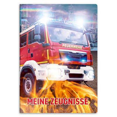 itenga Organisationsmappe itenga Zeugnismappe A4 Kunststoff Sichtbuch Motiv Feuerwehr