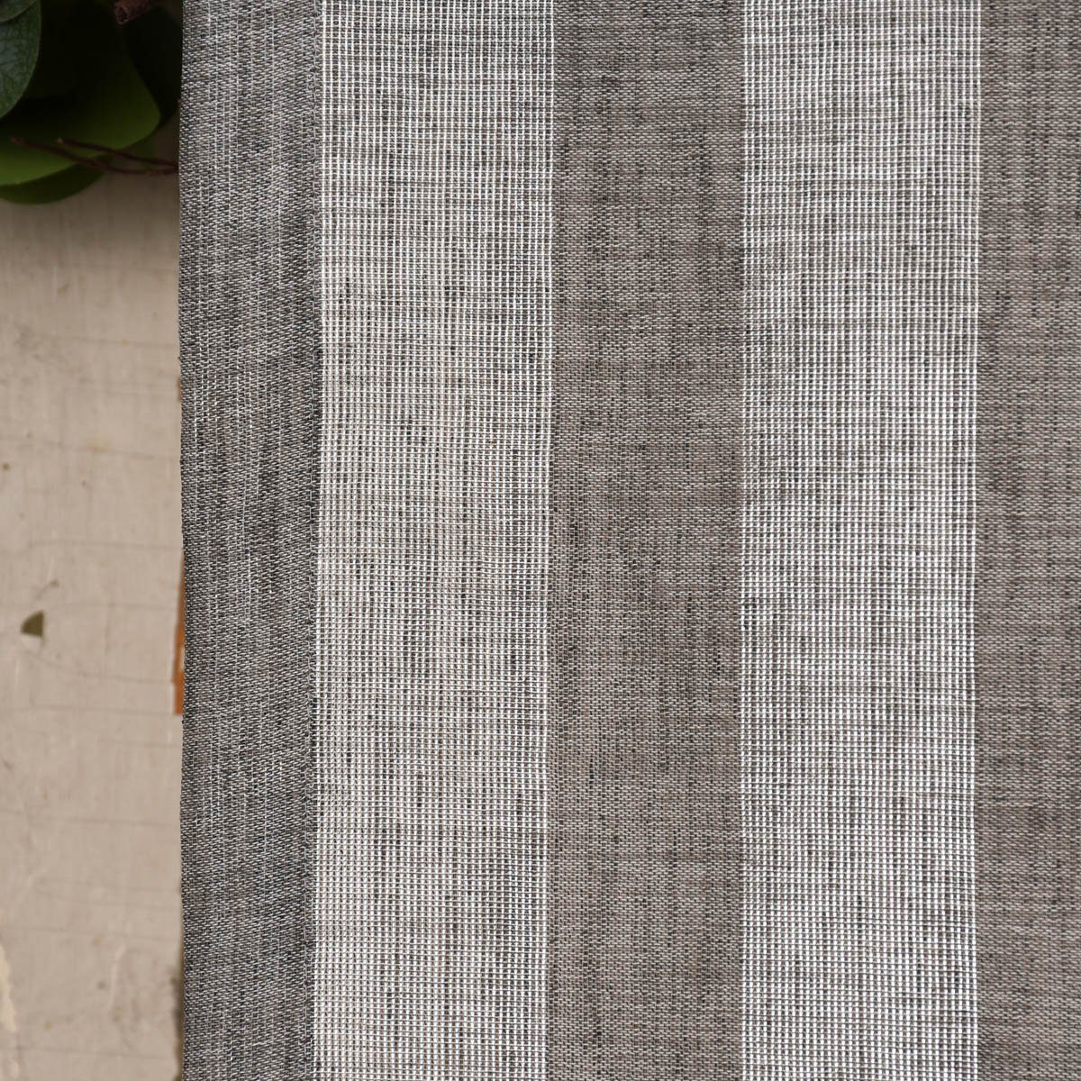Rasch silber grau halbtransparent, 30, Shine überbreit Kunstfaser, Leinenstruktur Stores Längsstreifen Meterware Textil