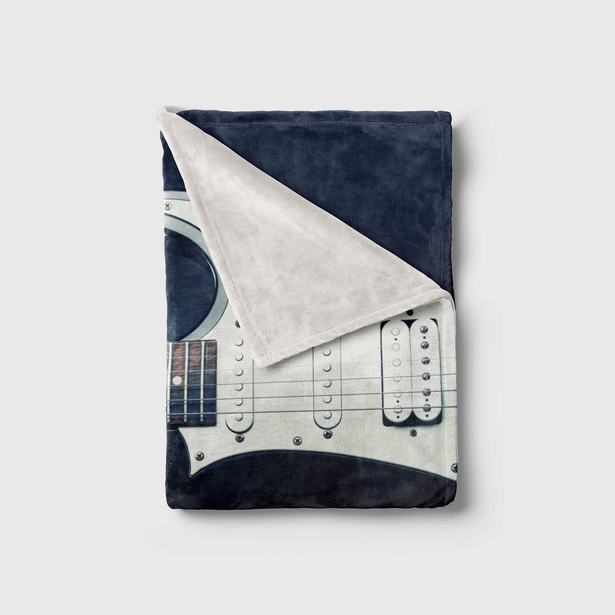 (1-St), Kuscheldecke Handtücher Handtuch mit E-Gitarre Fotomotiv Saunatuch Sinus Art Handtuch Strandhandtuch Baumwolle-Polyester-Mix Gitarre,