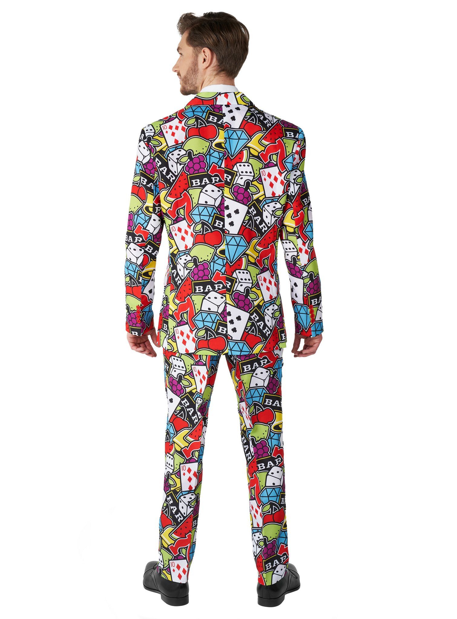 SuitMeister Partyanzug Casino Icons Kostüm Anzug - für Karneval Fasching, Wäre dieser Anzug eine E-Mail, wäre sie sicher im Spam-Ordner!