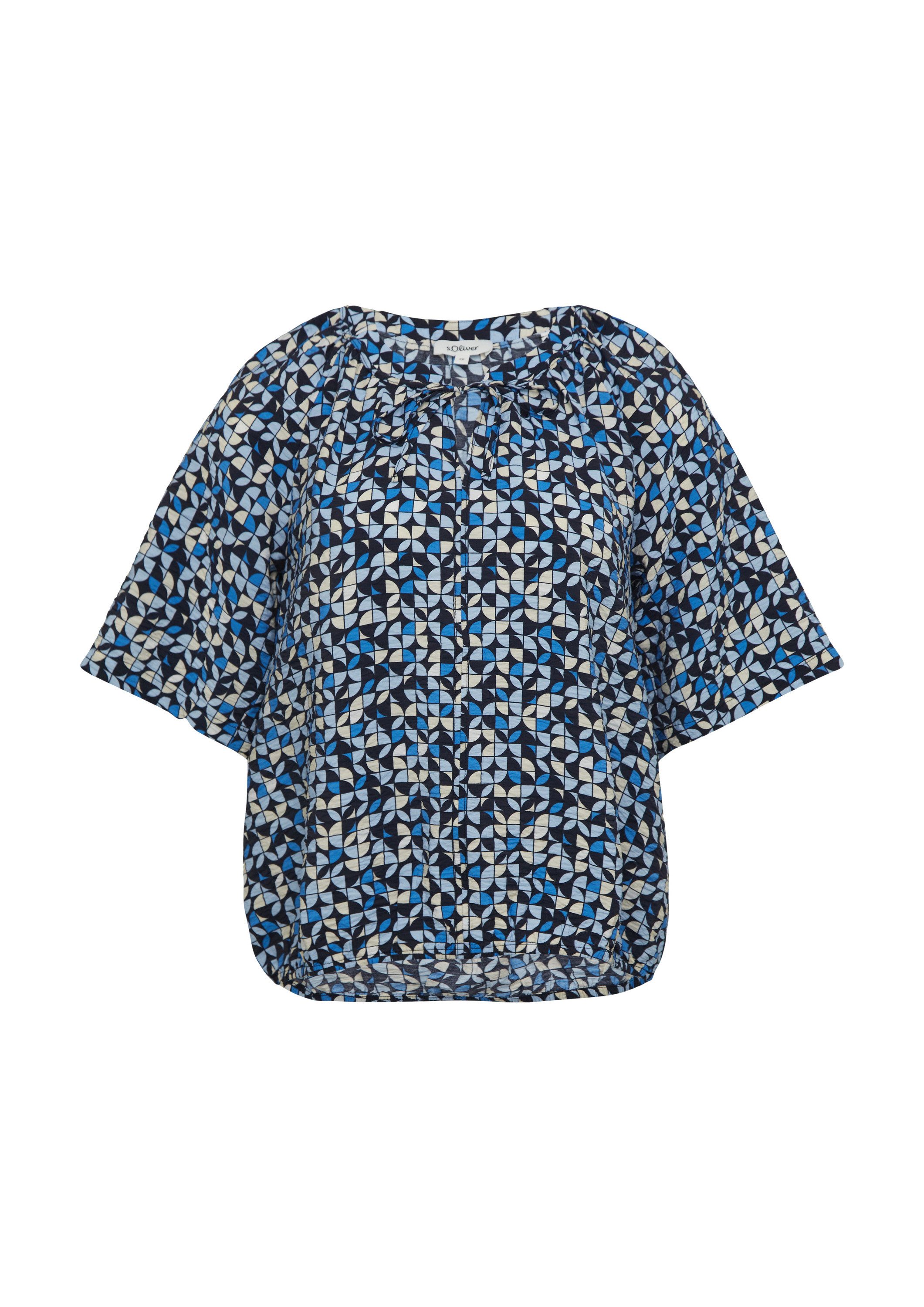 s.Oliver Kurzarmbluse Bluse Strukturierte Bluse mit Halbarm im O-Shape günstig online kaufen