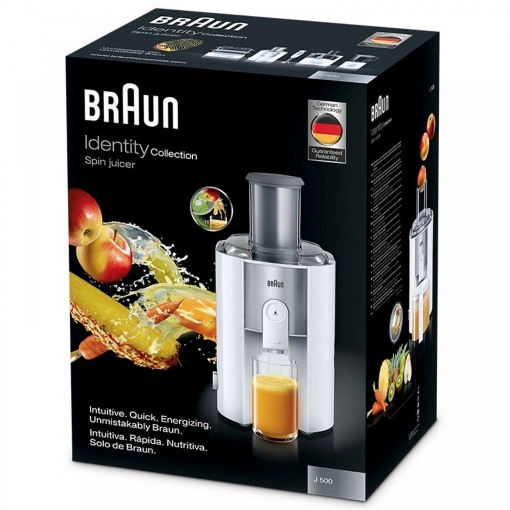 Braun Entsafter IdentityCollection Spin Juicer J 500 - Entsafter - weiß/edelstahl