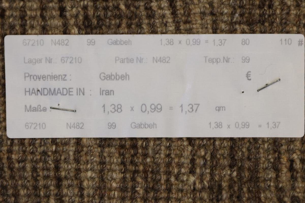 Gabbeh Moderner Trading, Höhe: Nain Orientteppich Handgeknüpfter 100x139 rechteckig, Perser 18 mm Orientteppich,