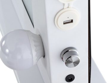 CLP Schminkspiegel Visalia, LED, dimmbar, USB-Port, Wandaufhängung