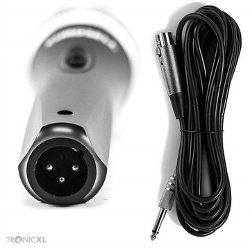 TronicXL Mikrofon Mikrofon Set dynamisch + Koffer + 5 Meter Kabel Klinke Stecker 6,35mm