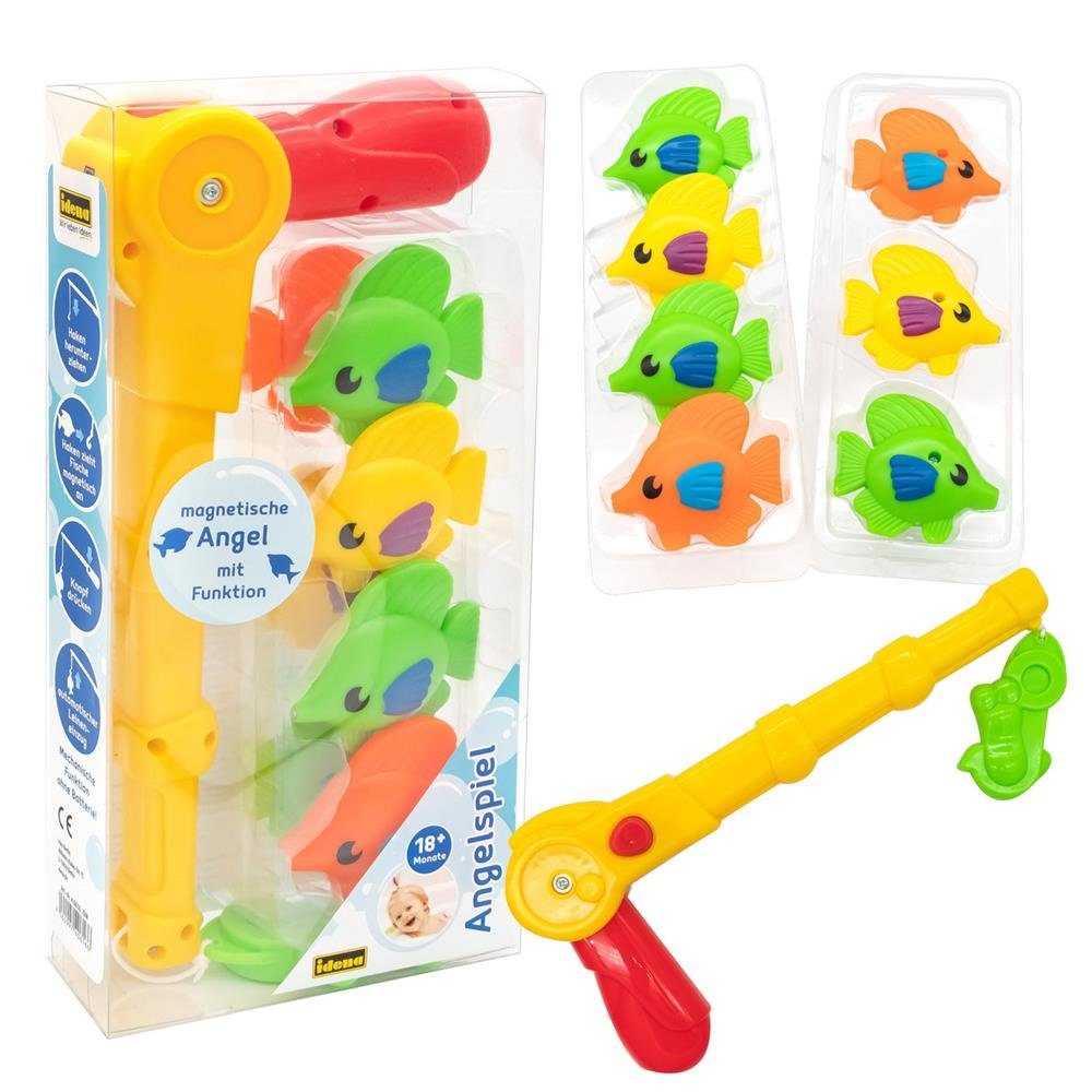Idena Badespielzeug Angelset magnetisch 8-teilig, Badespielzeug-Set  Wasserspielzeug mit bunten Gummifischen, Altersempfehlung: ab 18 Monaten