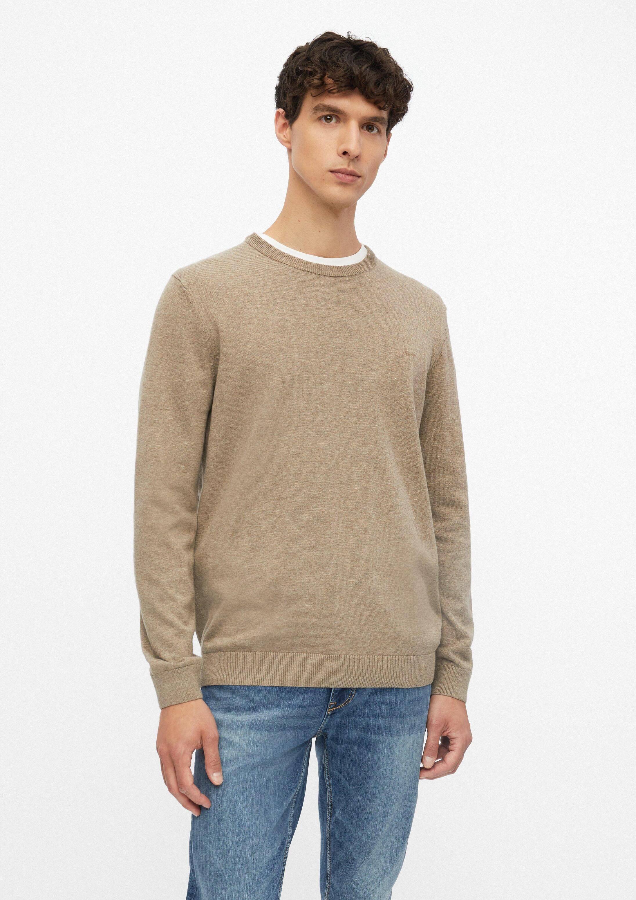 s.Oliver Longpullover Strickpullover Baumwollpullover mit Logo-Stickerei