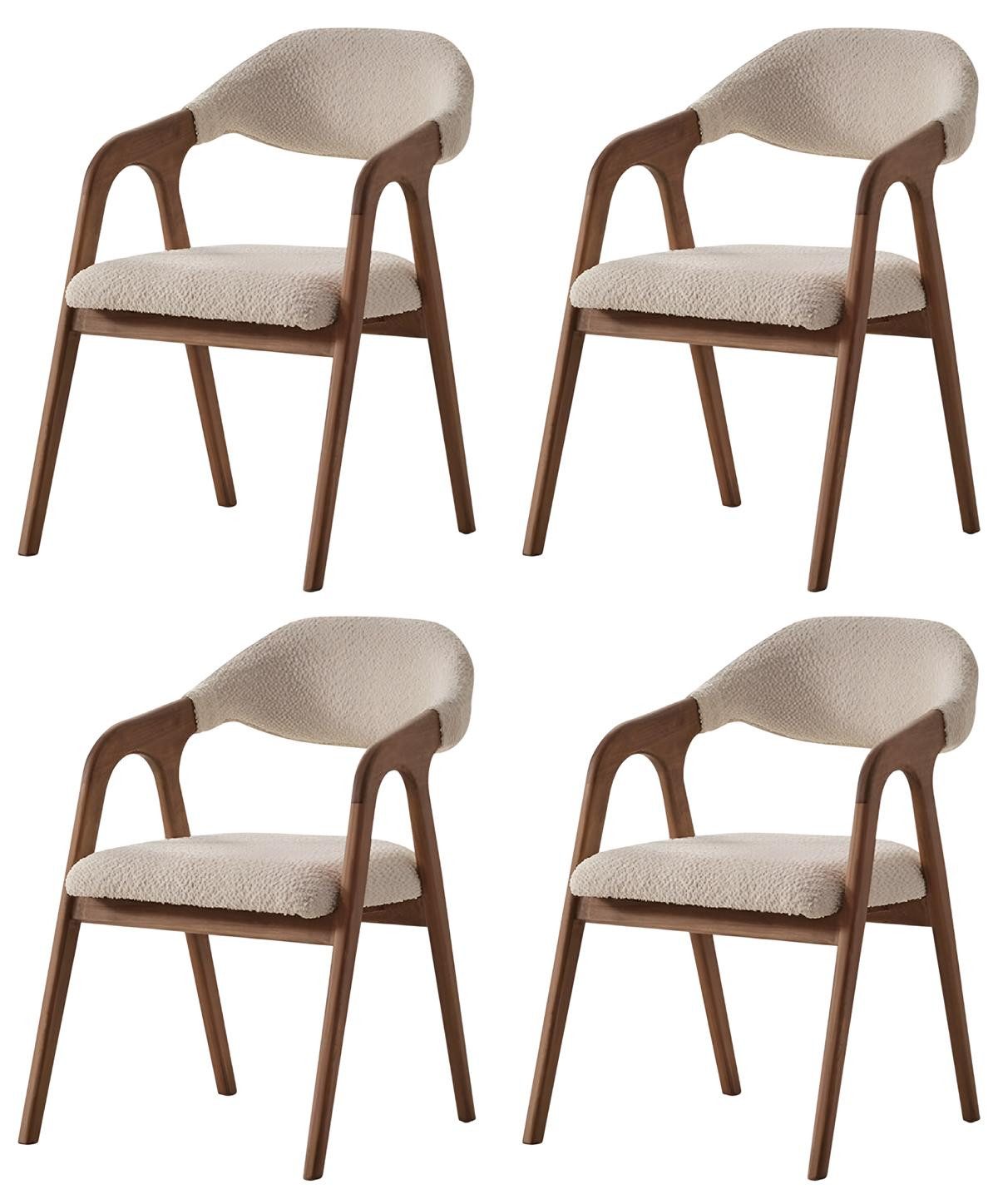 JVmoebel Esszimmerstuhl Beige Designer-Stühle mit Textilbezug für stilvolle Räume (4 St)