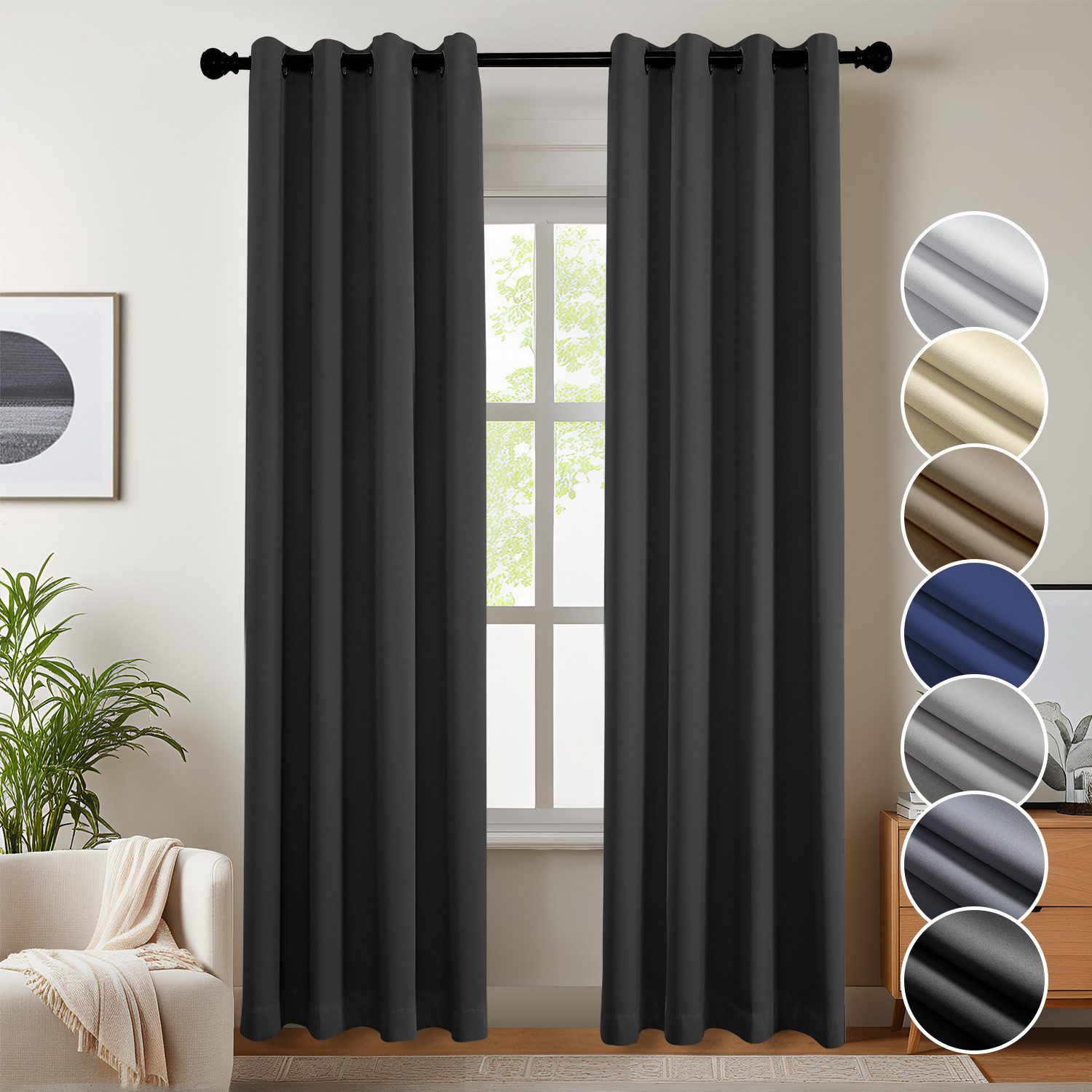 Simloveve Vorhang Gardinen Wärmeisolierende Schlafzimmer Blackout günstig online kaufen