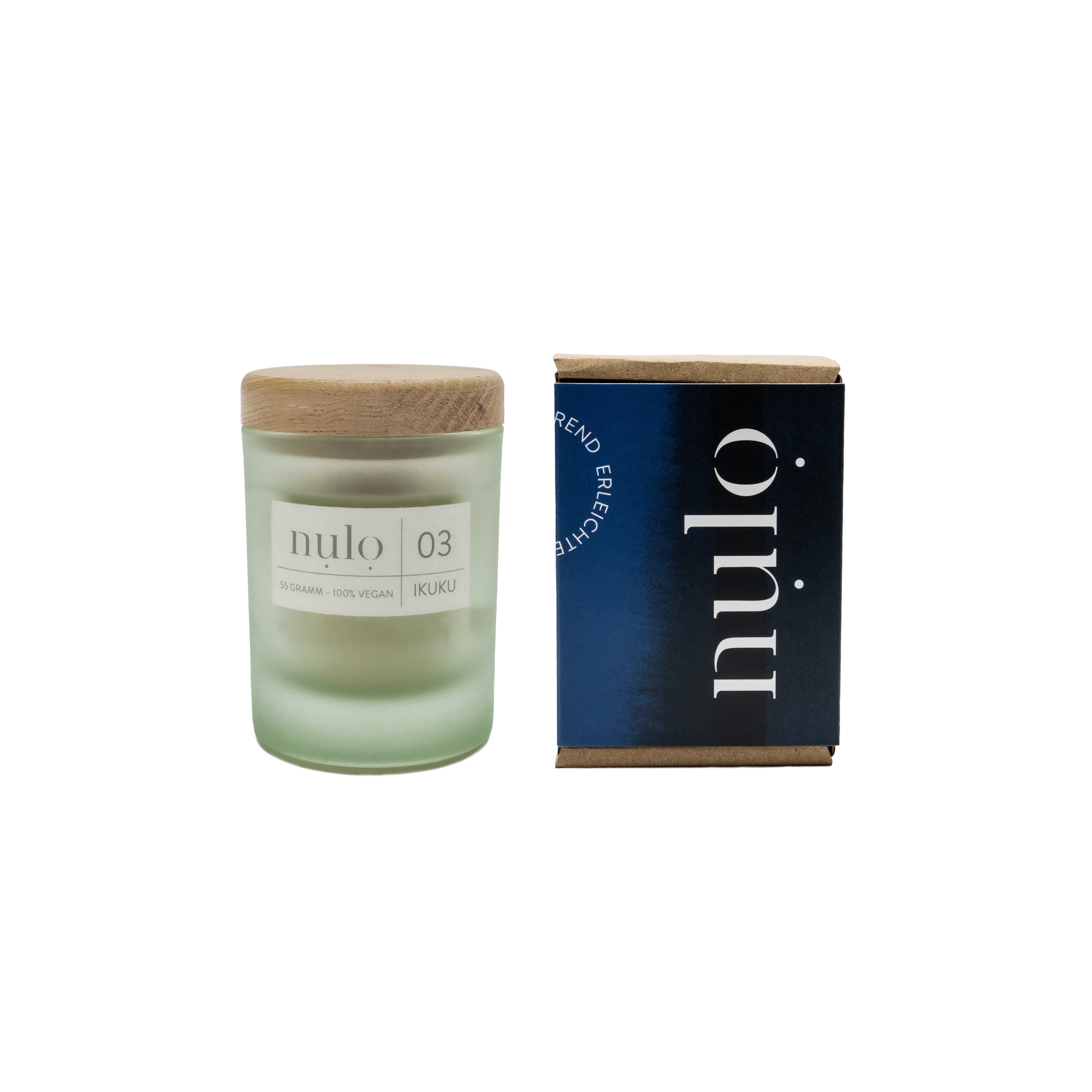 nụlọ Duftkerze 3 Ikuku 55g – Bergamotte, Petit Grain & Ho Wood, Holzdocht