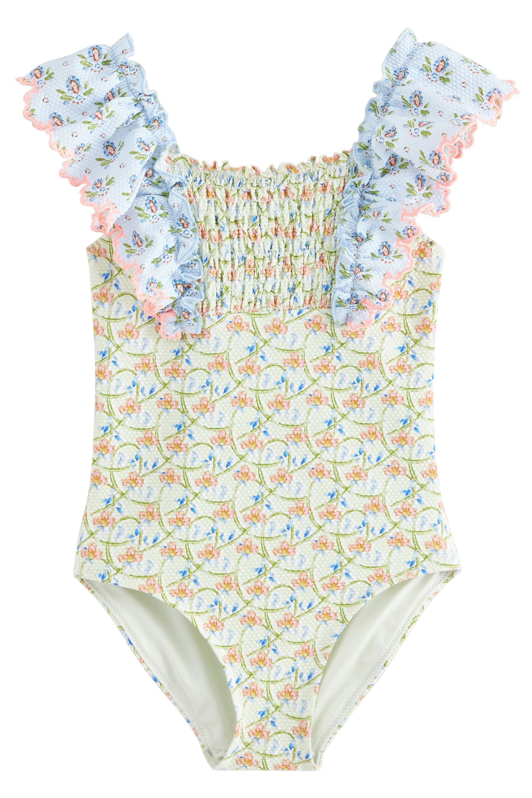 NEXT Badeanzug Mit Rüschen - Schicke Schulterdetails Für Den Strand