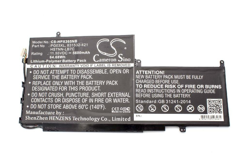 HP Laptop-Akku Li-Polymer mit TPN-Q168 kompatibel 5600 vhbw (11,55 V) mAh
