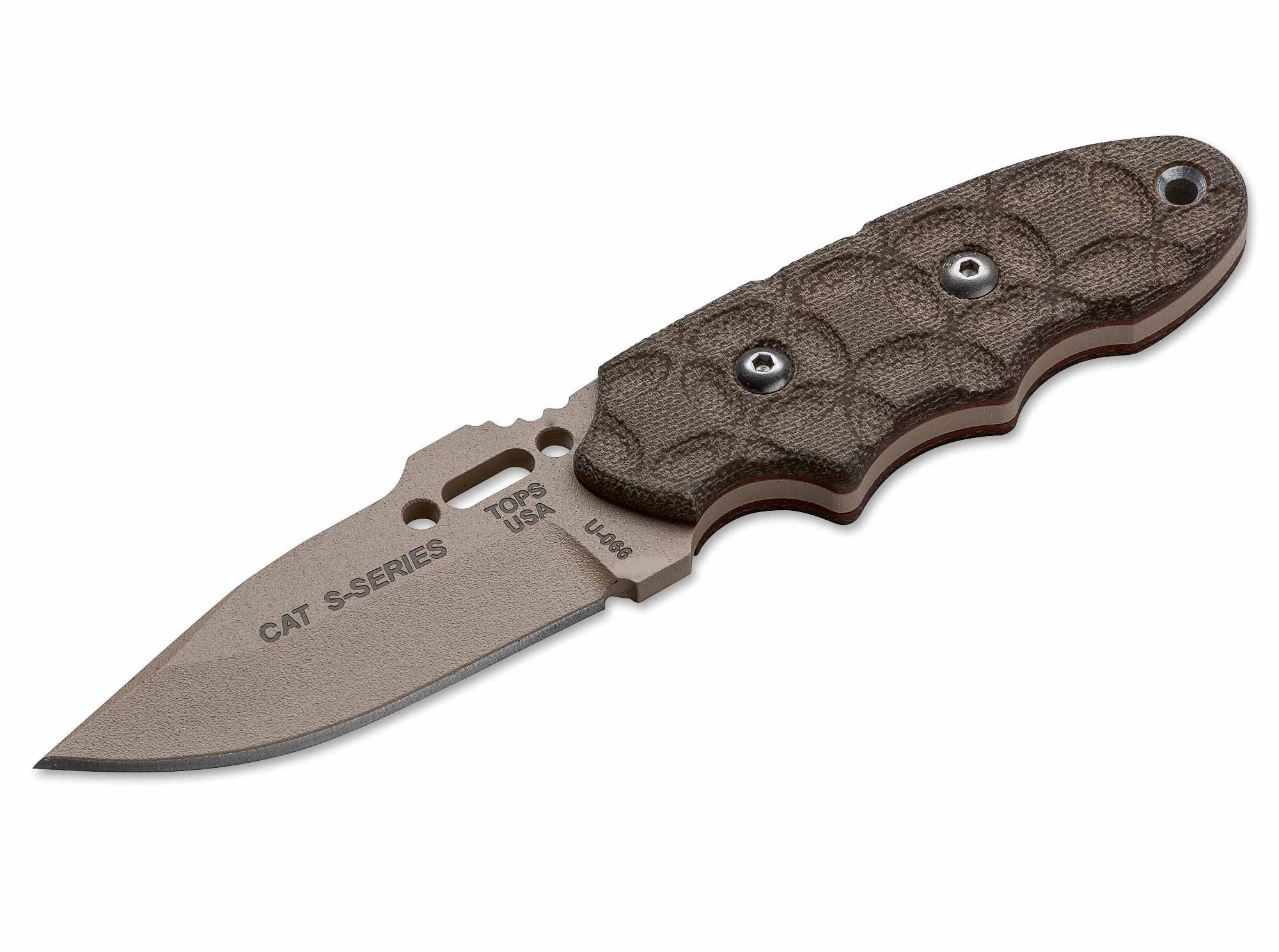 TOPS Unzipper Messer – Feststehendes Outdoor-Messer, Pikal-Klinge, Schwarz, 19,9 Cm, Made In USA
