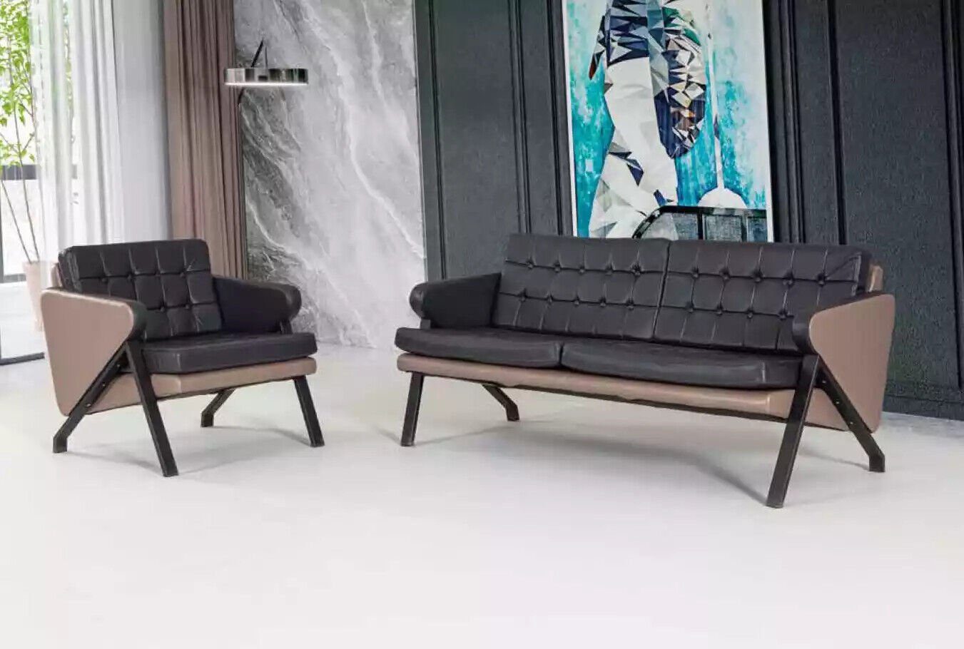 JVmoebel Sofa Moderne Sofagarnitur Polster Europe Made Luxus Sessel Design, Zweisitzer In