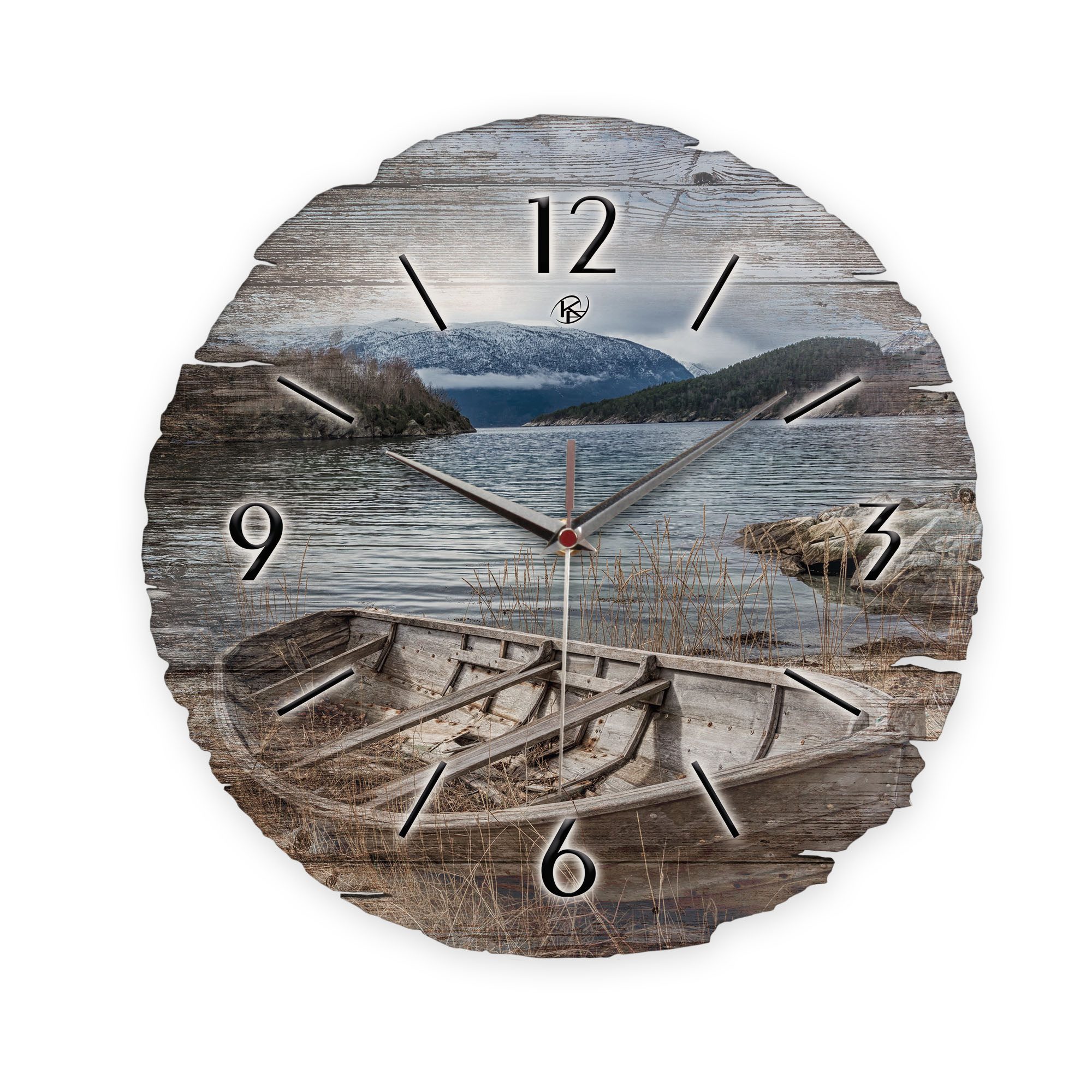 Kreative Feder Wanduhr Wanduhr "Boot" aus Naturholz (ohne Ticken, Funk- ode günstig online kaufen