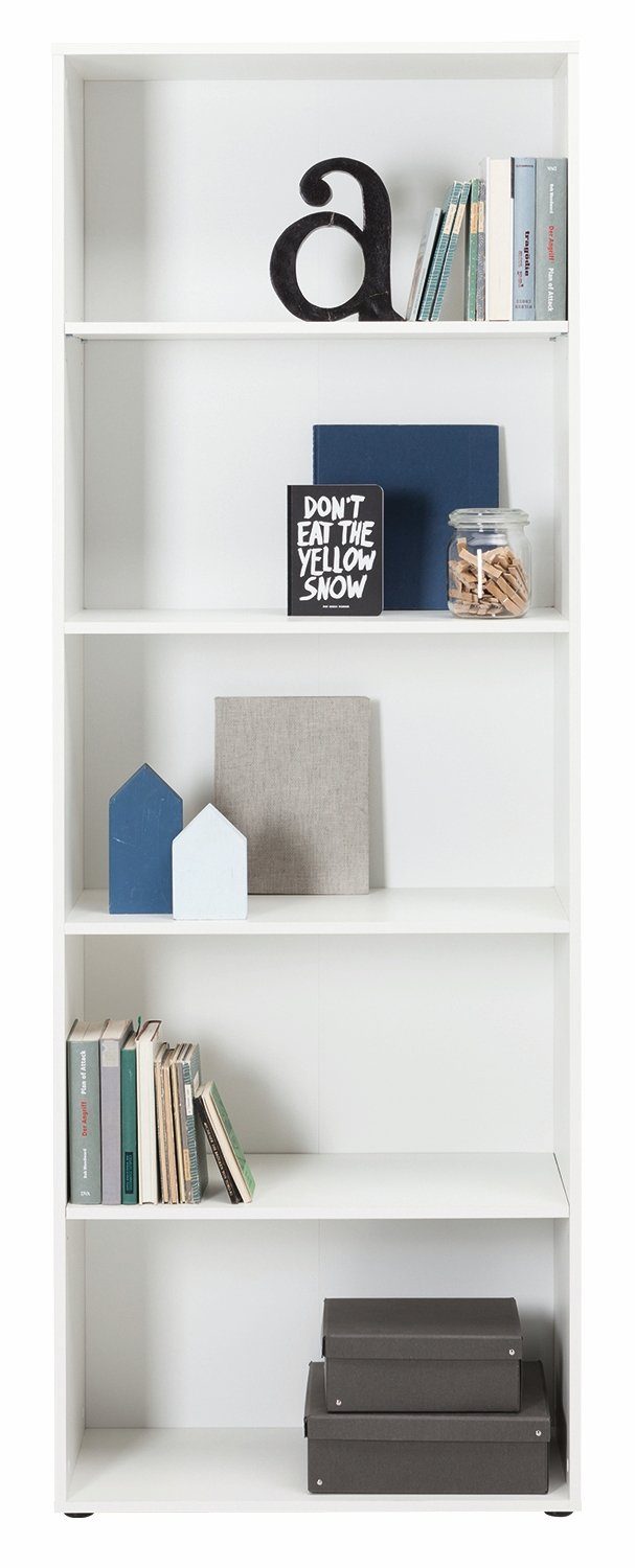 Regal FIONA, Weiß matt, B 70 x H 198 x T 30 cm, 5 offene Fächer, 4 höhenver günstig online kaufen