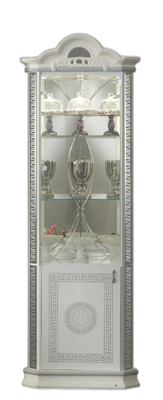 Glasvitrine Eckschrank Eleganz aus Holz mit italienischem Design