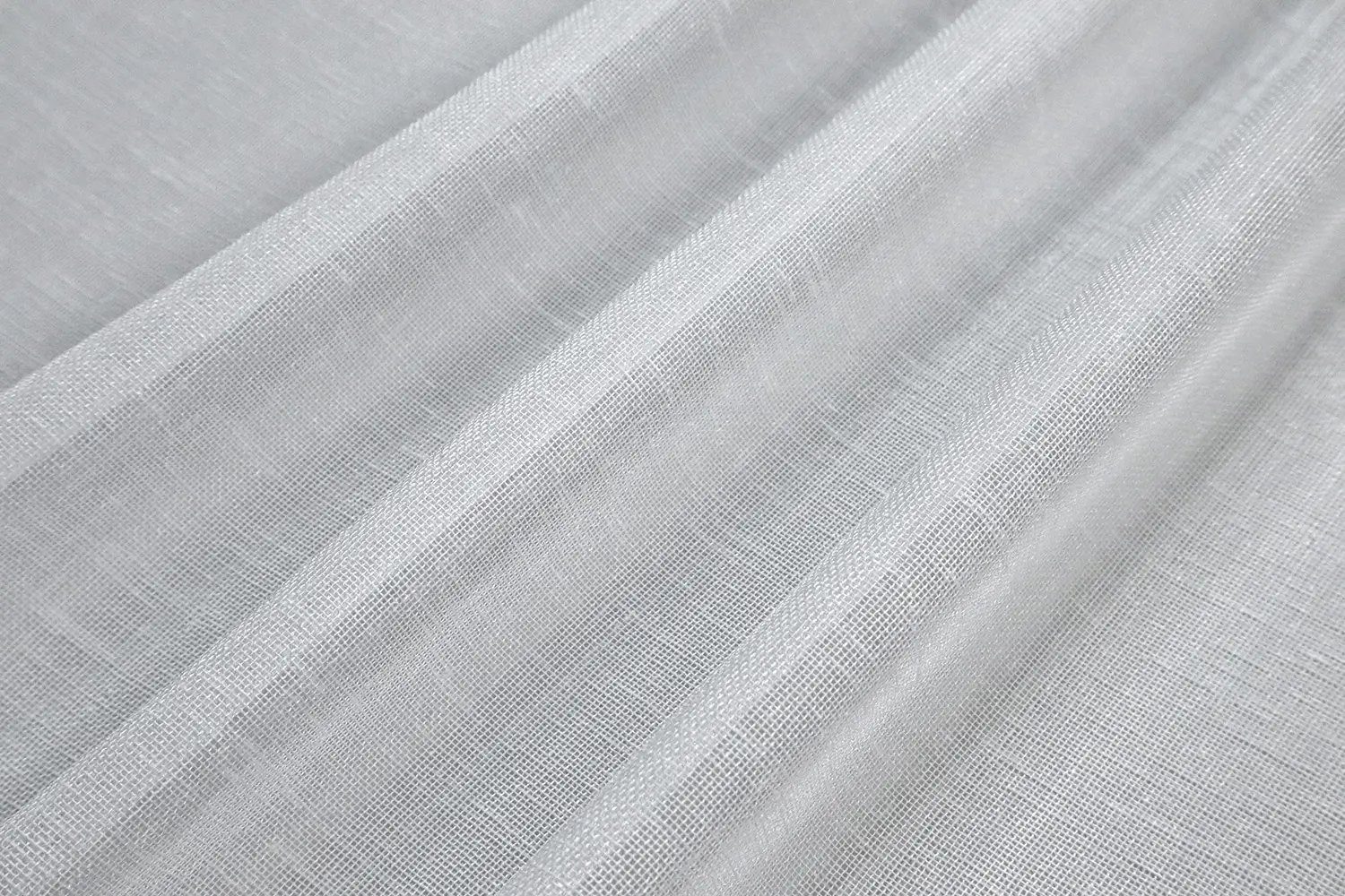 Stoff Gardinenstoff Strukturvoile Halbtransparent Wollweiß