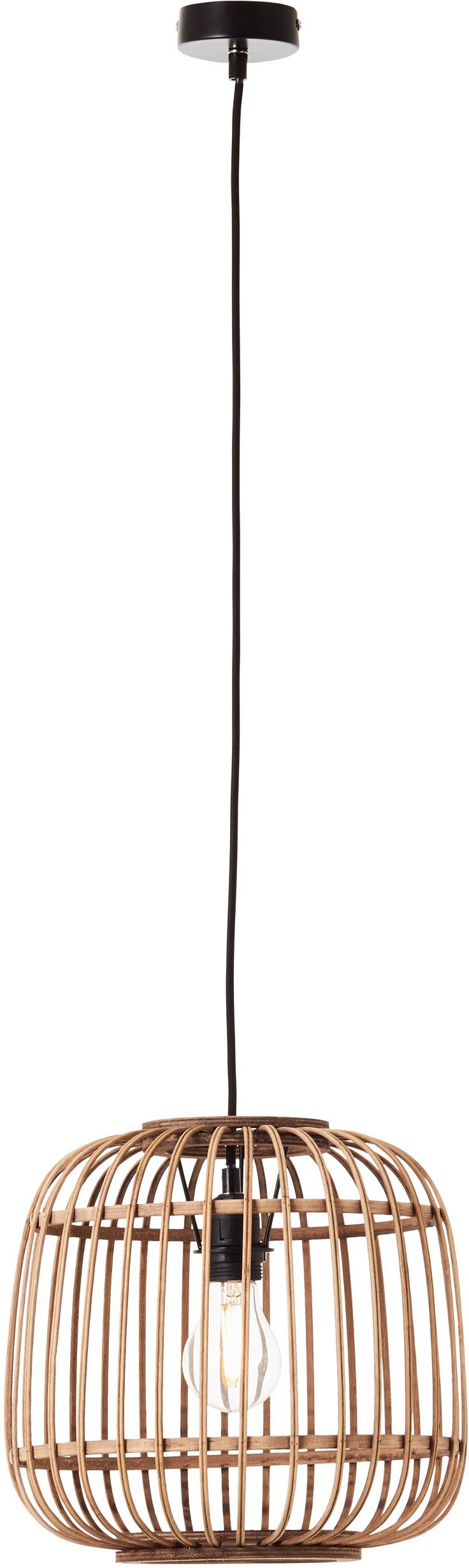 Home affaire Pendelleuchte Grazay, Kabel Durchmesser, Rattan - aus 32cm Schirm kürzbar Hängelampe Leuchtmittel, mit ohne