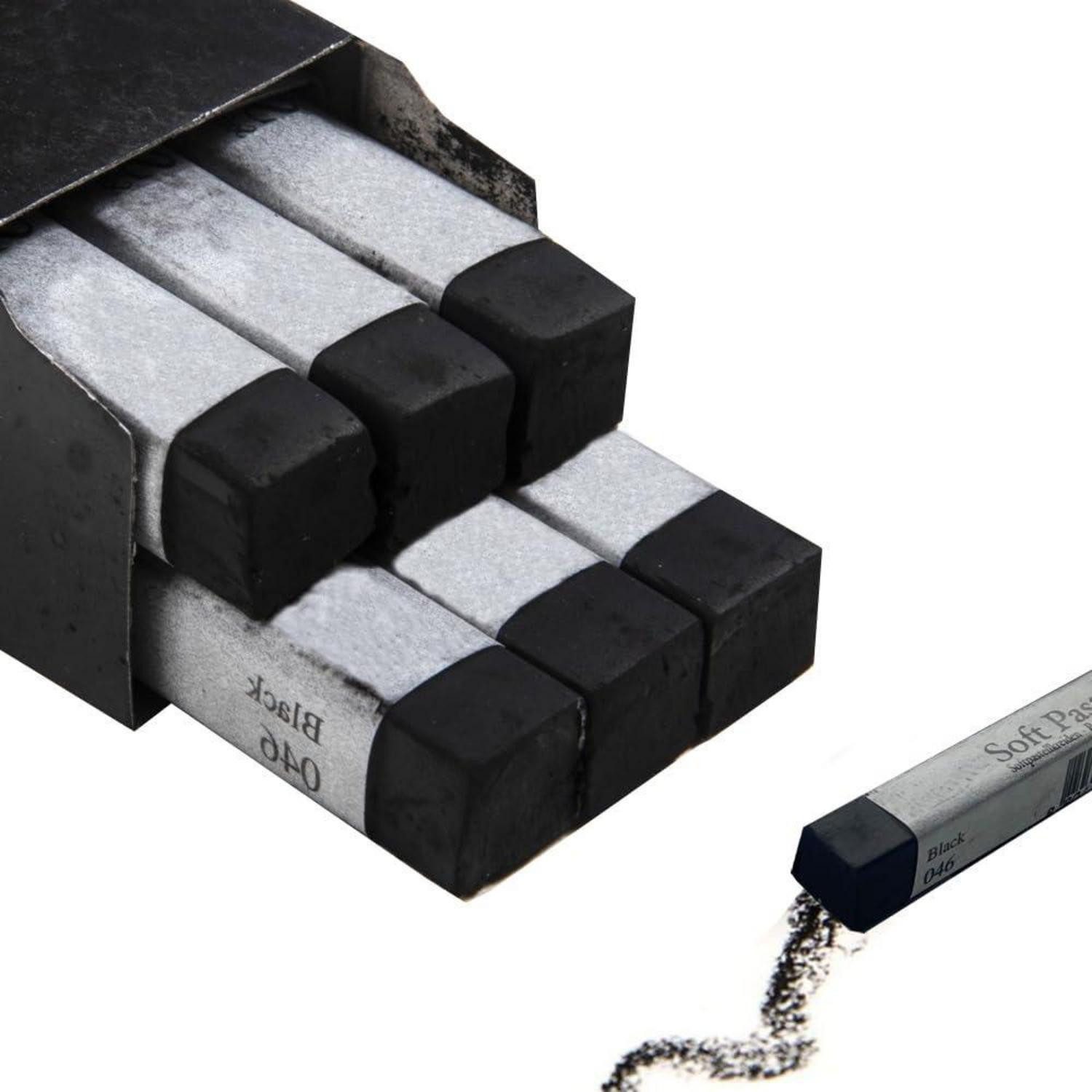 LuxusKollektion Malkreide Weiche Pastellkreide Set 6 Stk. Profi Schwarz/Weiss/Rosa