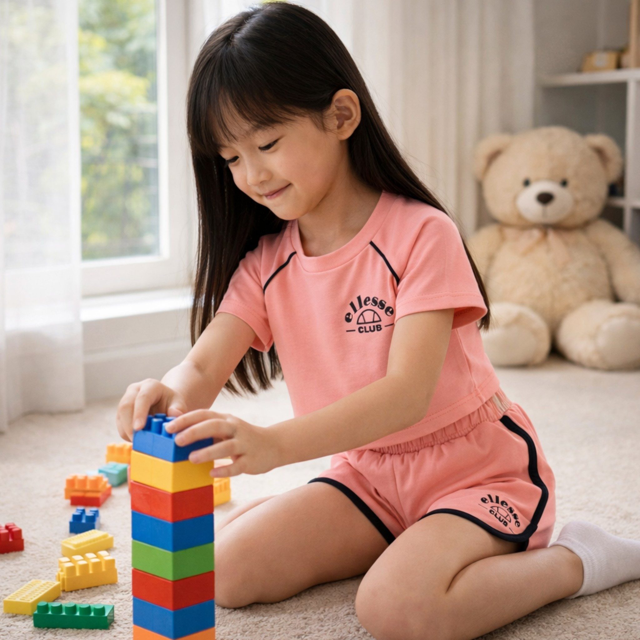 Ellesse Shirt & Shorts Ellesse Mädchen Sportanzug 2-Teiler Crop-Top & Shorts Rosa (Set) Mädchen Sportset 2-14 Jahre Shorts + Crop Top