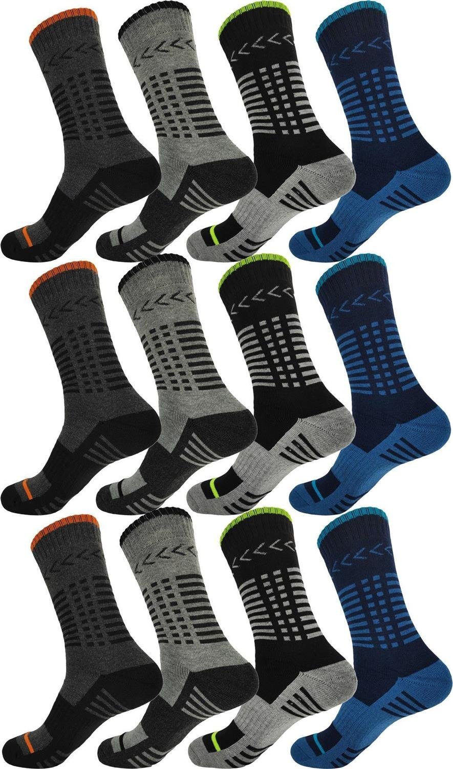 EloModa Thermosocken 12 Paar Thermo Winter Socken Vollfrottee Warm Baumwolle; 39-42 43-46 (12-Paar) 12 Paar, Mix7