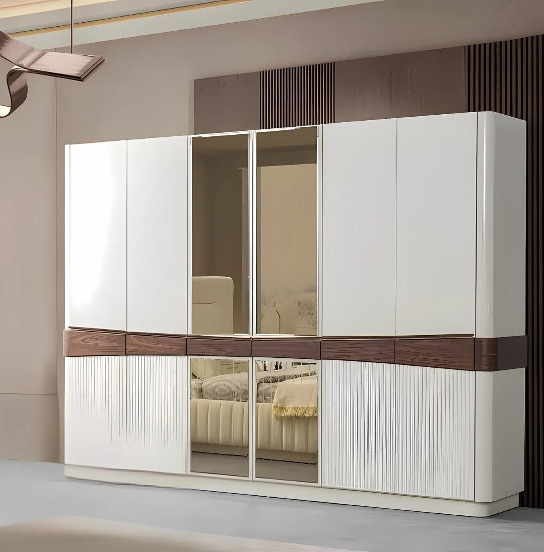 JVmoebel Kleiderschrank Eleganter Schrank in Weiß mit edlen Glastüren (1-St)