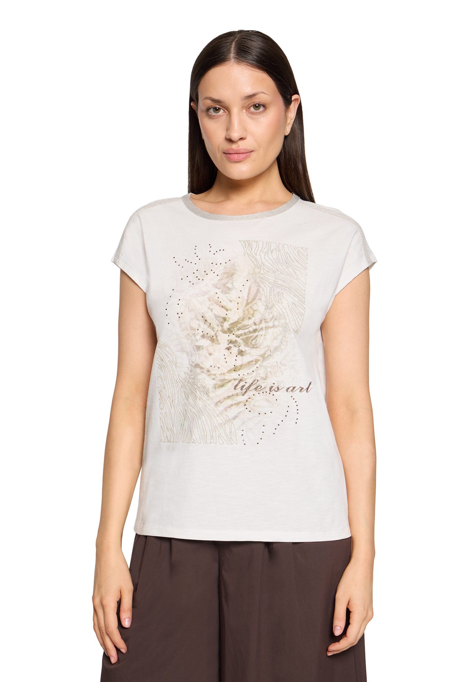 Kurzarmshirt Damen mit Placement