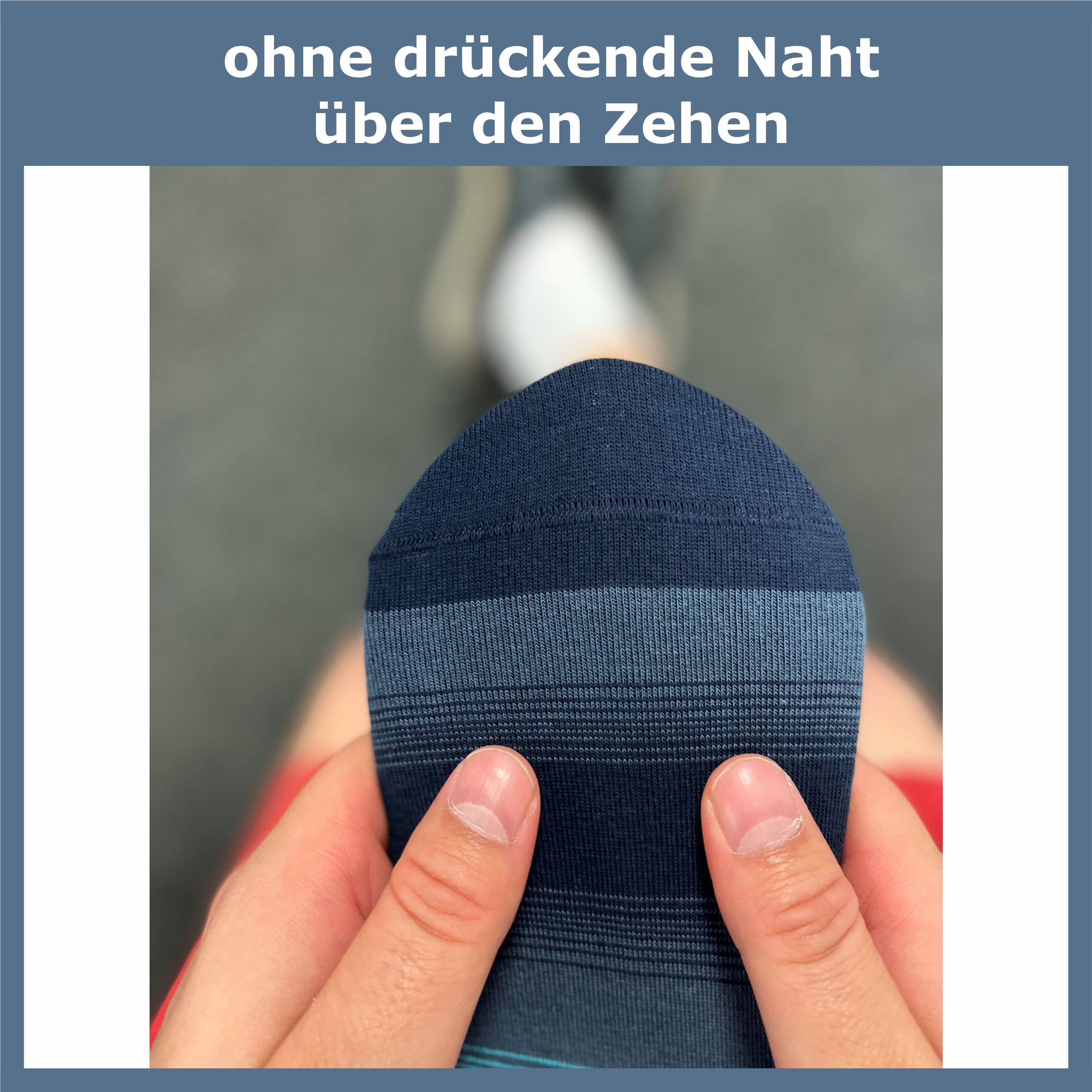 GAWILO Sneakersocken für Damen & Herren - bunte kurze Socken mit hohem Baumwollanteil (6 Paar) Extra feines Maschenbild - absolut blickdicht - Ringel Muster