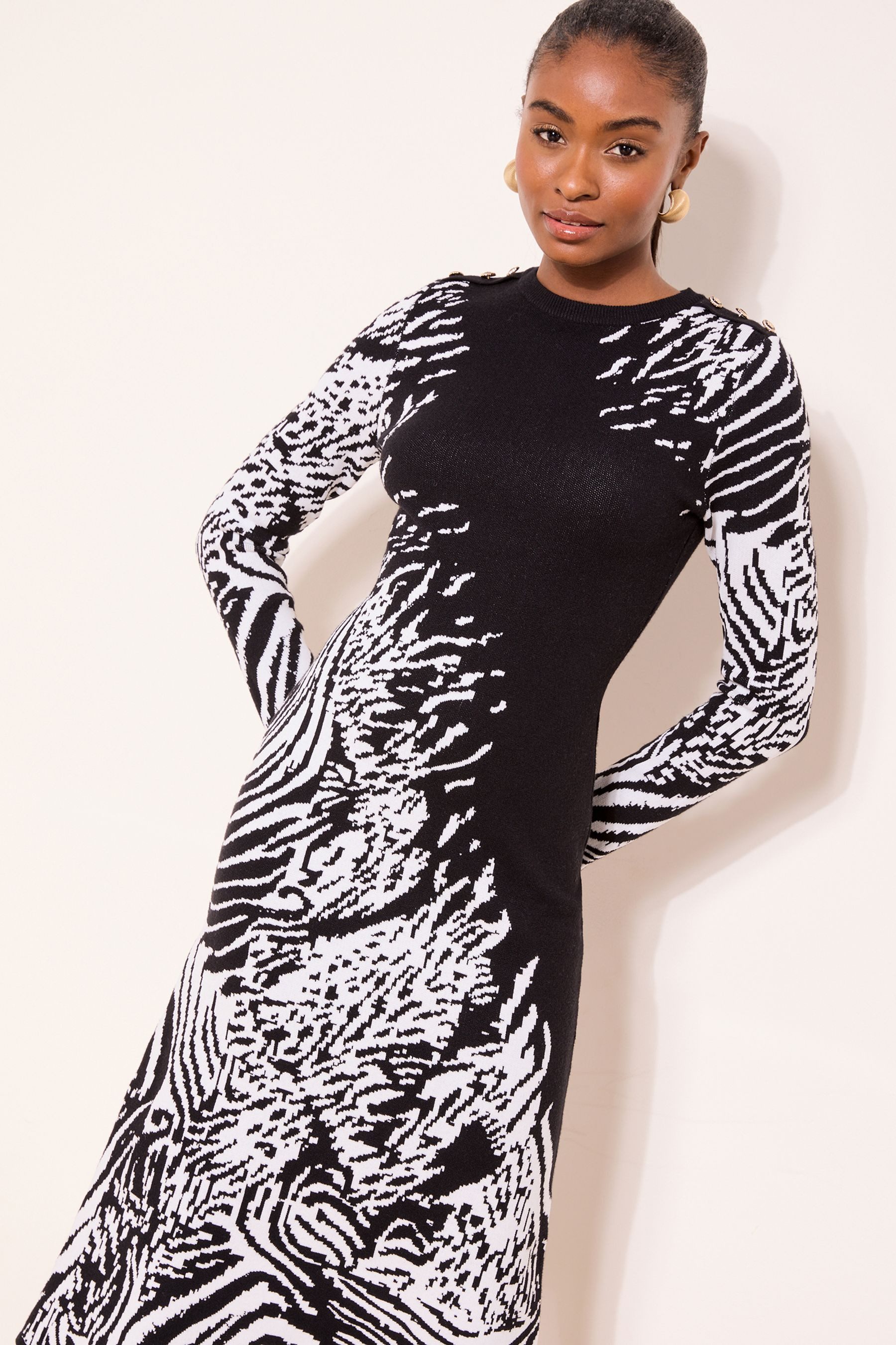 LIPSY Midikleid Lipsy Fit and Flare Midi-Strickkleid, Regular (1-tlg)