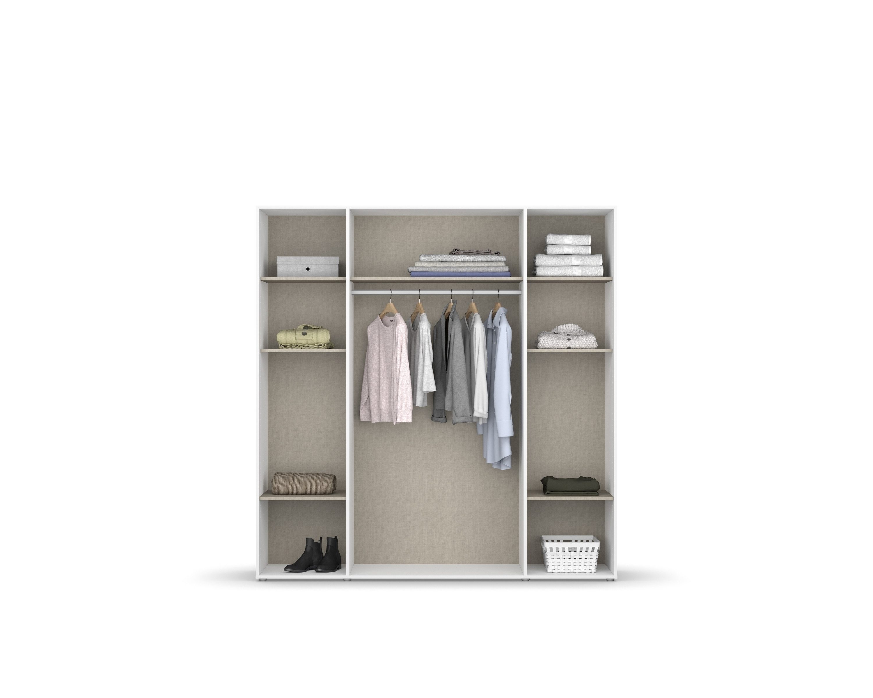 freiraum Drehtürenschrank Voyager 7 Böden, 1 Stange, Eiche Artisan Dekor / weiß - 187x194x53 (BxHxT)