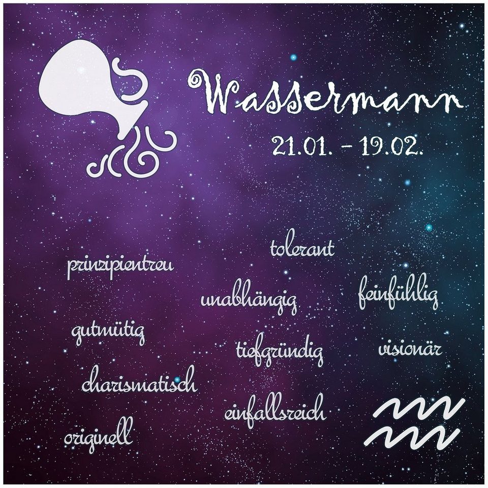 Wallario Acrylglasbild, Sternzeichen Wassermann, in verschiedenen  Ausführungen