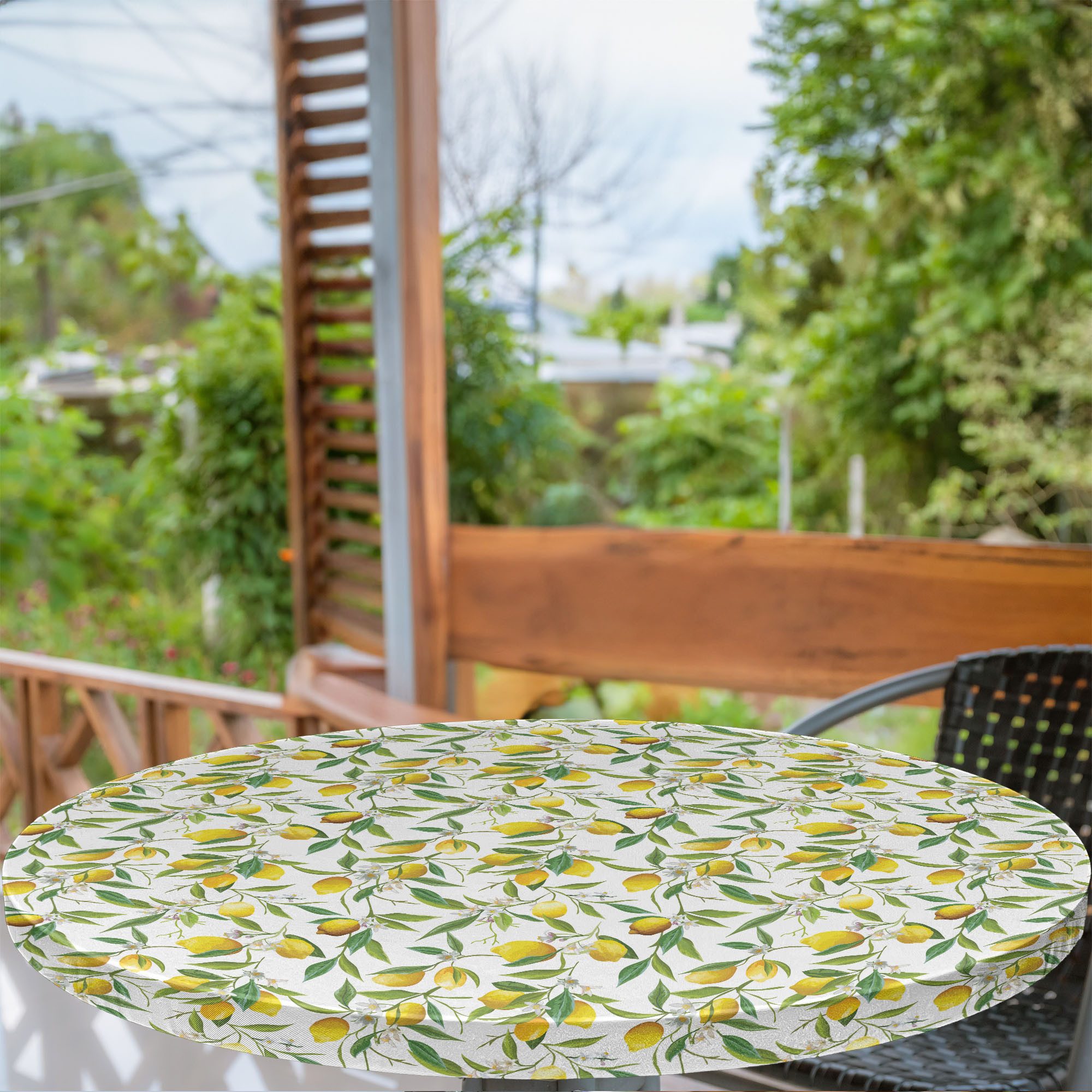 Abakuhaus Tischdecke Rundum-elastische Stofftischdecke, Natur Lemon günstig online kaufen