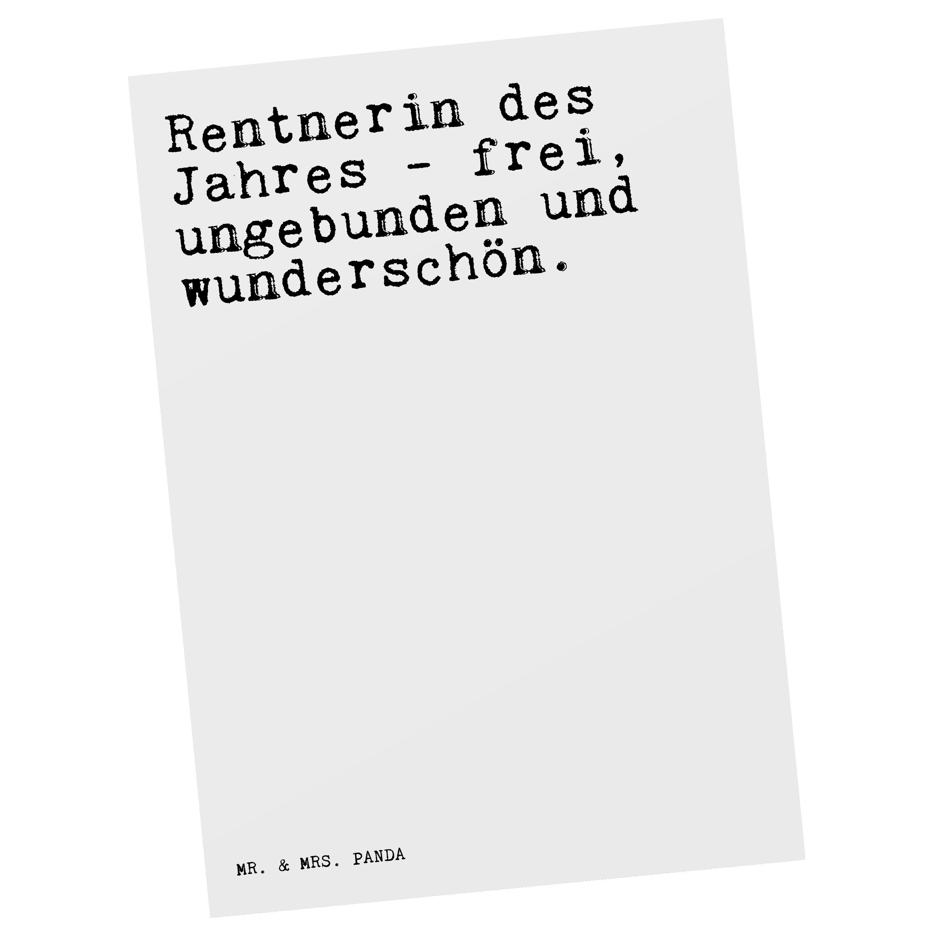 Mr. & - Sp Jahres Spruch Geschenk, Panda Postkarte Karte, des - Rentnerin Mrs. Spruch, Weiß 