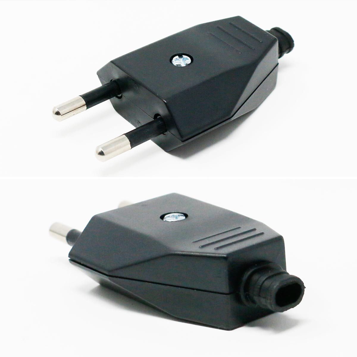 world-trading-net Euroflachstecker Set Euro-Stecker & Kupplung, schwarz, Schrauban