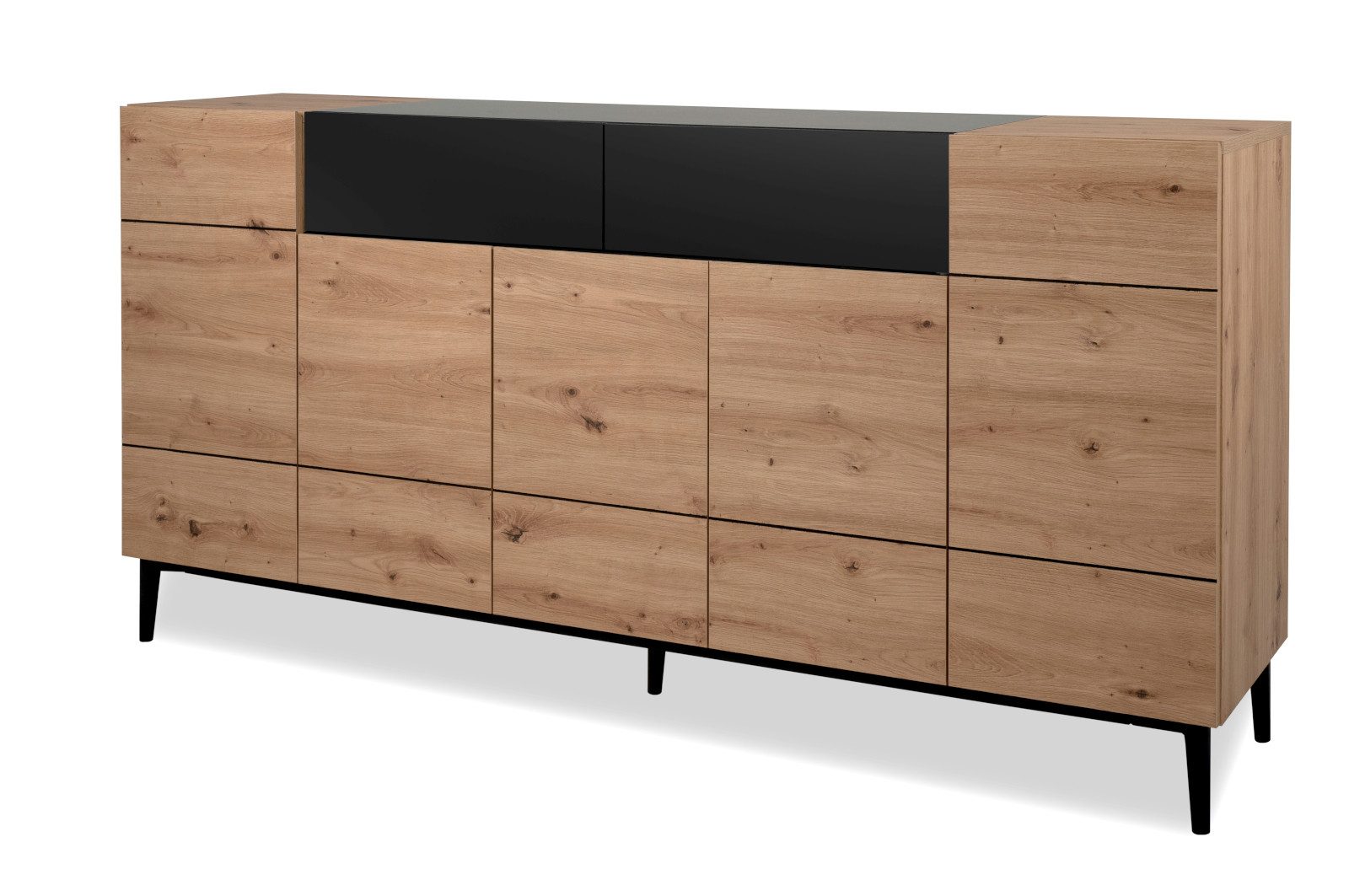 Furn.Design Sideboard Liam (Kommode in Eiche Artisan mit schwarz, Breite 18 günstig online kaufen