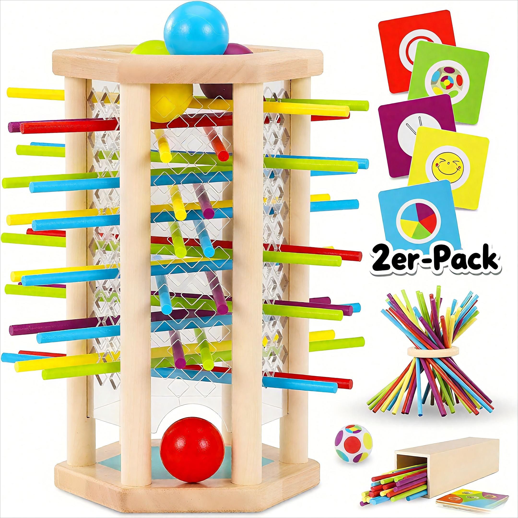 POPOLIC Lernspielzeug Brettspiel aus Holz, Montessori-Spielzeug mit bunten günstig online kaufen