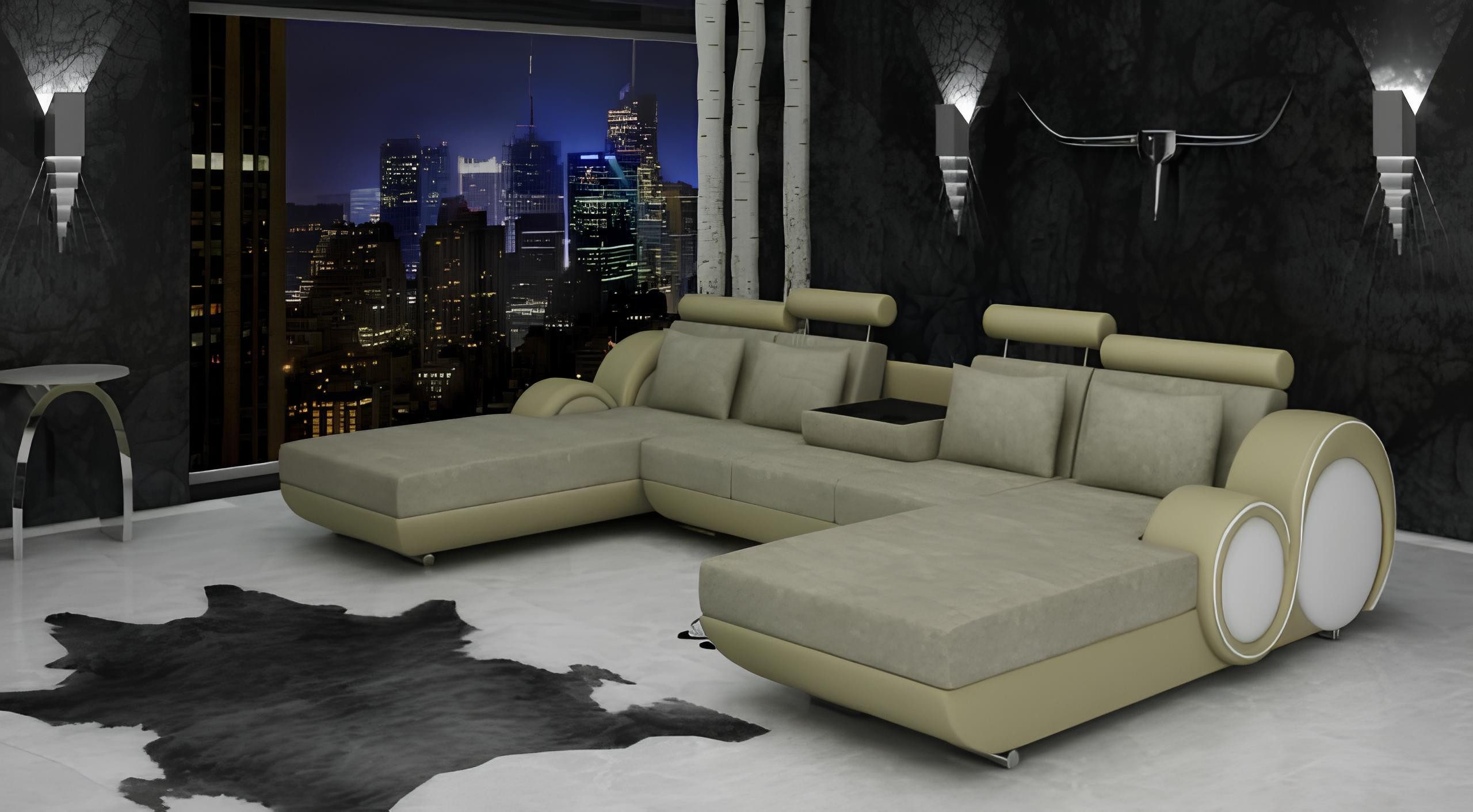 Xlmoebel Wohnlandschaft Textilcouch Stoffcouch Berlin U-Form Ecksofa Designer Polstergarnitur, Hergestellt in Europa