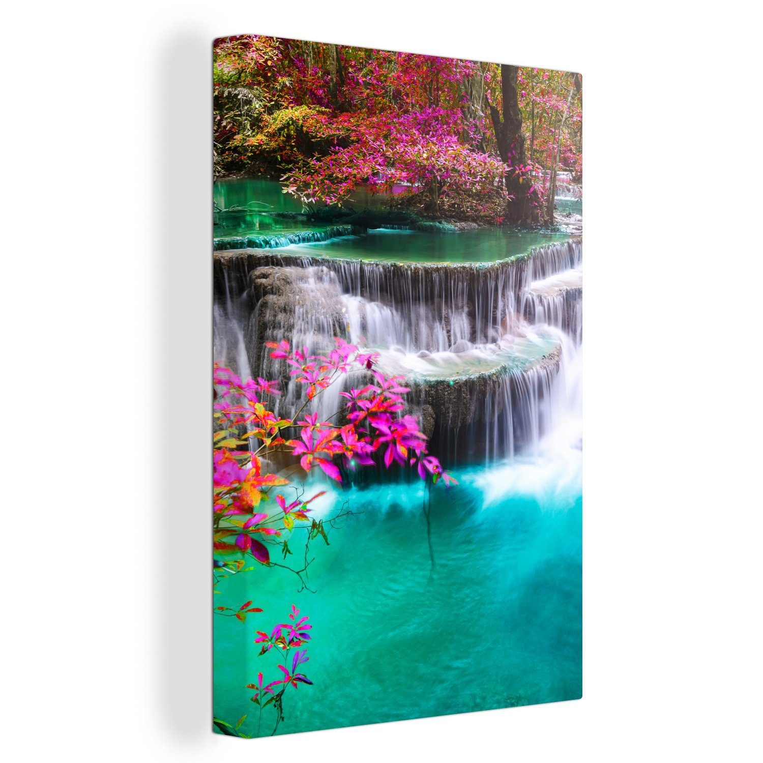 OneMillionCanvasses® Leinwandbild Wasserfall - Sonne - günstig online kaufen