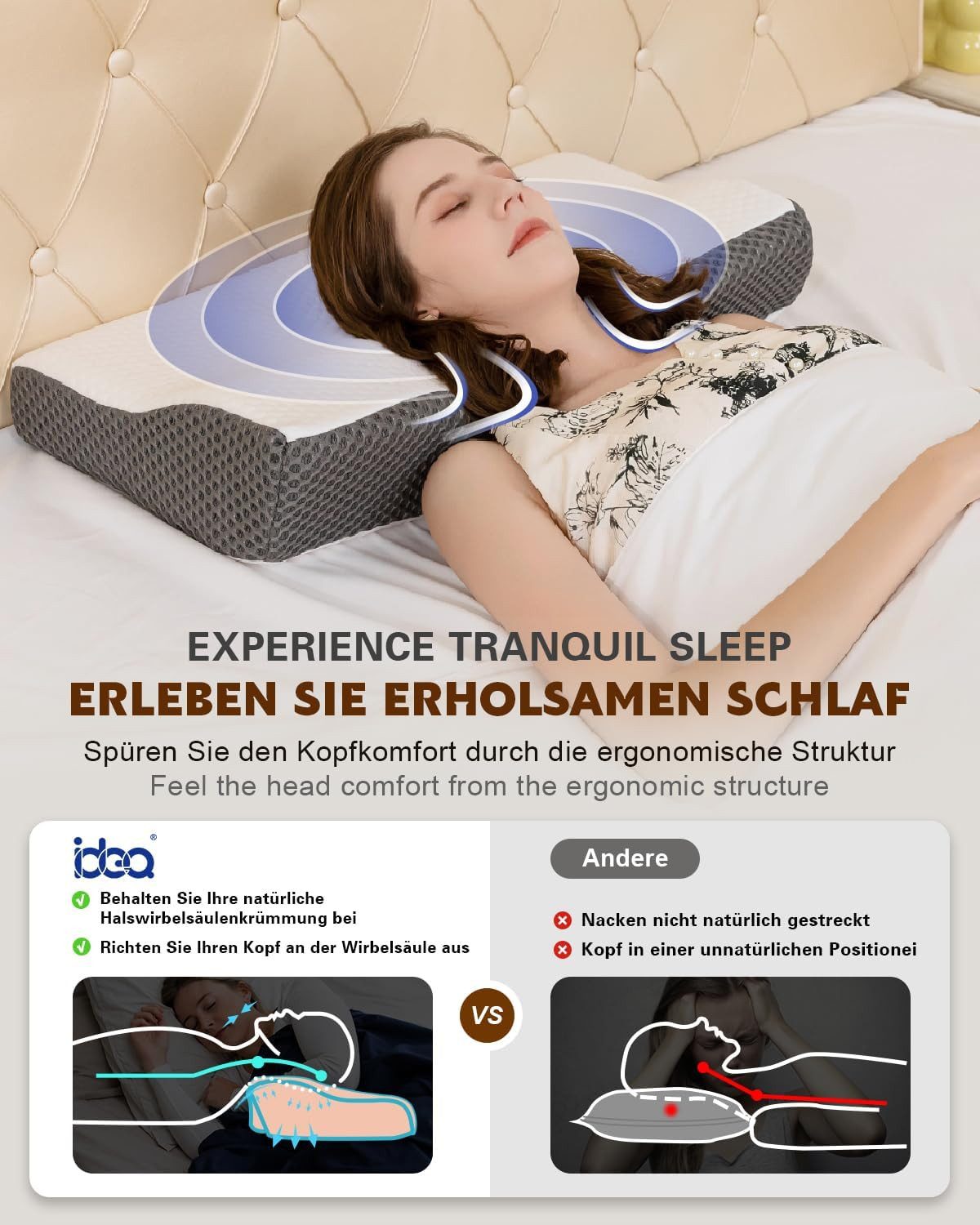 Esun Nackenstützkissen Seitenschläferkissen, Ergonomisches Nackenstützkisse günstig online kaufen