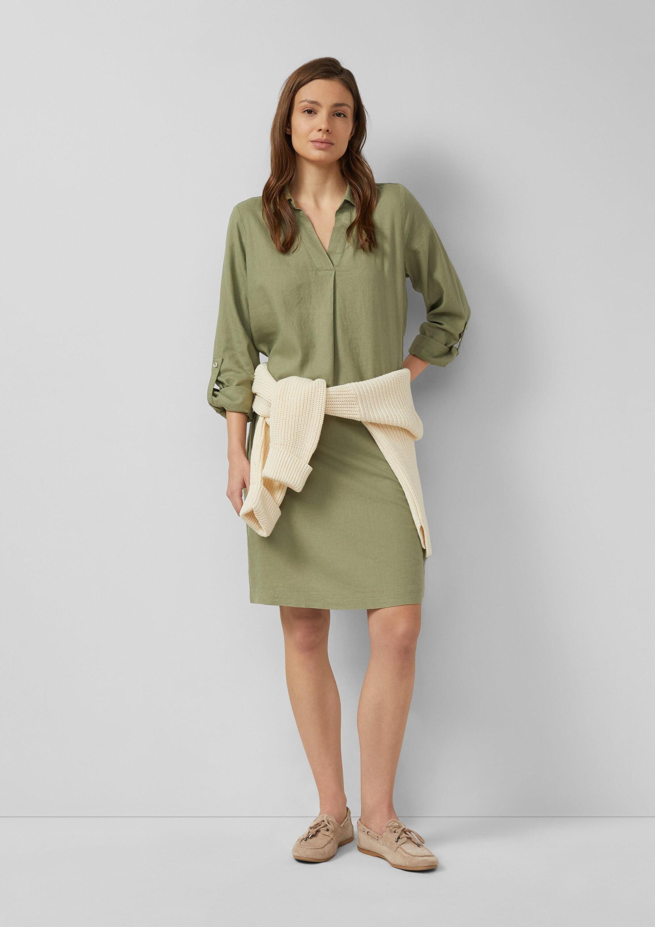 s.Oliver Midikleid Kleid Leinenmix-Kleid mit Turn-up – Bild 5 von 5
