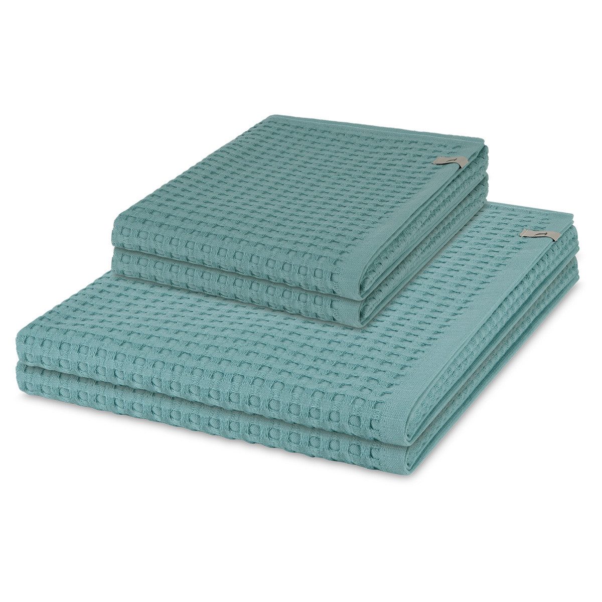 Möve Handtuch Set Piquee, Waffel-Pique (Spar-Set, 4-St), 2 X Handtuch 2 X Duschtuch im Set - Baumwolle - Saugstark