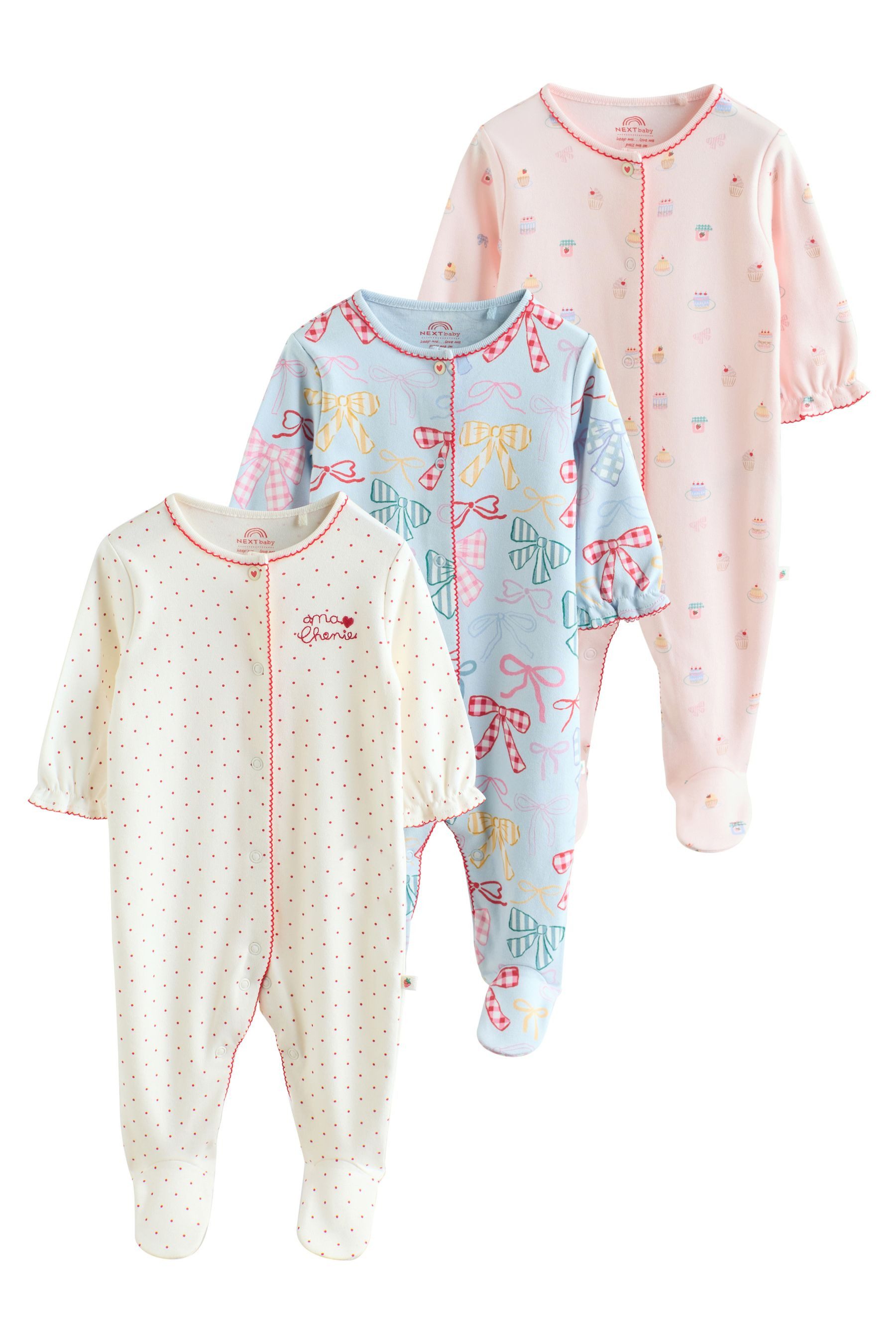 Schlafoverall Baby-Schlafanzüge mit Zwei-Wege-RV, 3er-Pack