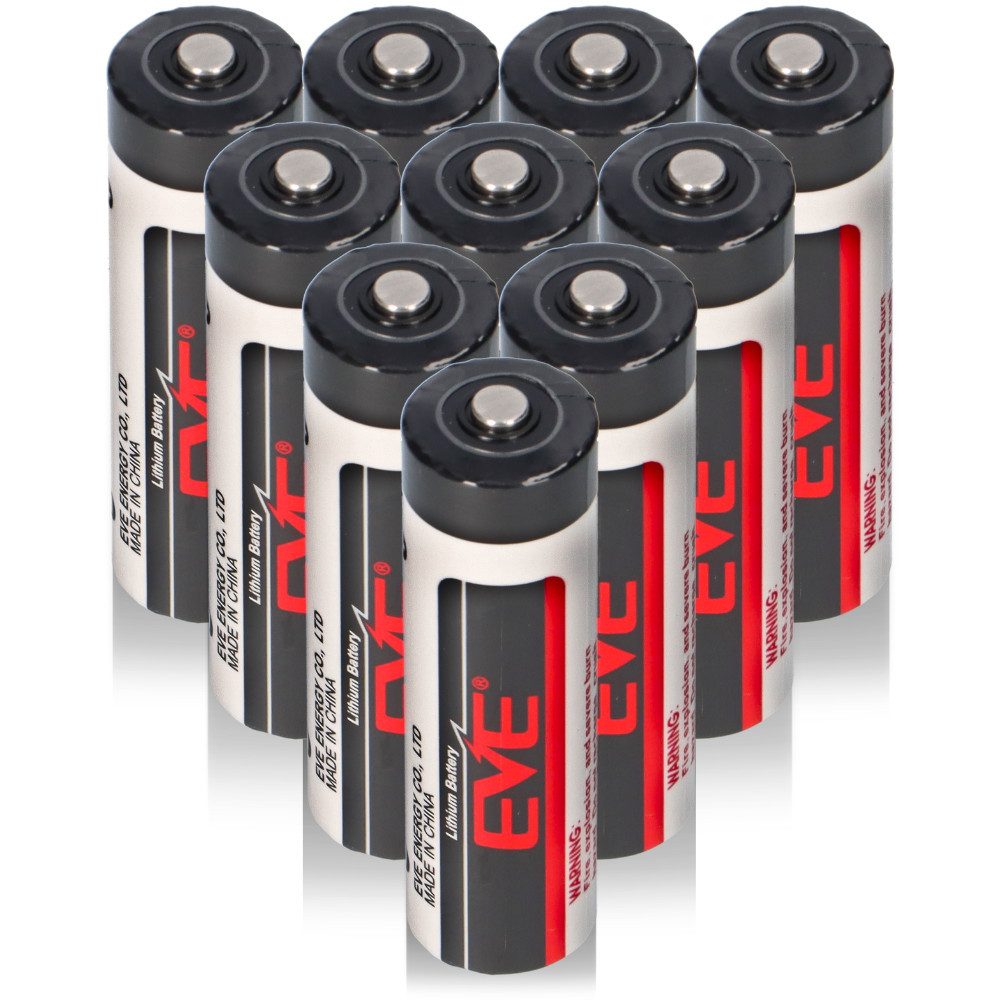 EVE 10x EVE ER14505 AA Lithium-Thionylchlorid 3,6V 2400mAh Batterie Batterie