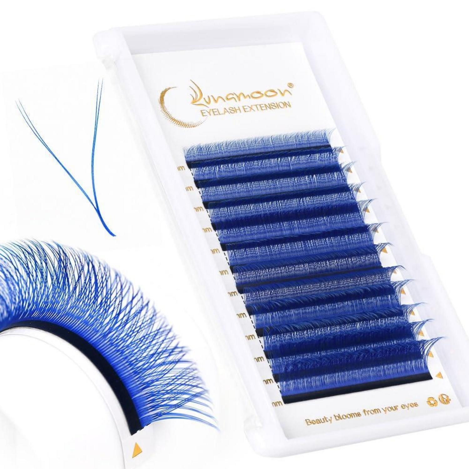 LuxusKollektion Einzelwimpern Blau YY Wimpern 2D 0.07 D 8-15mm