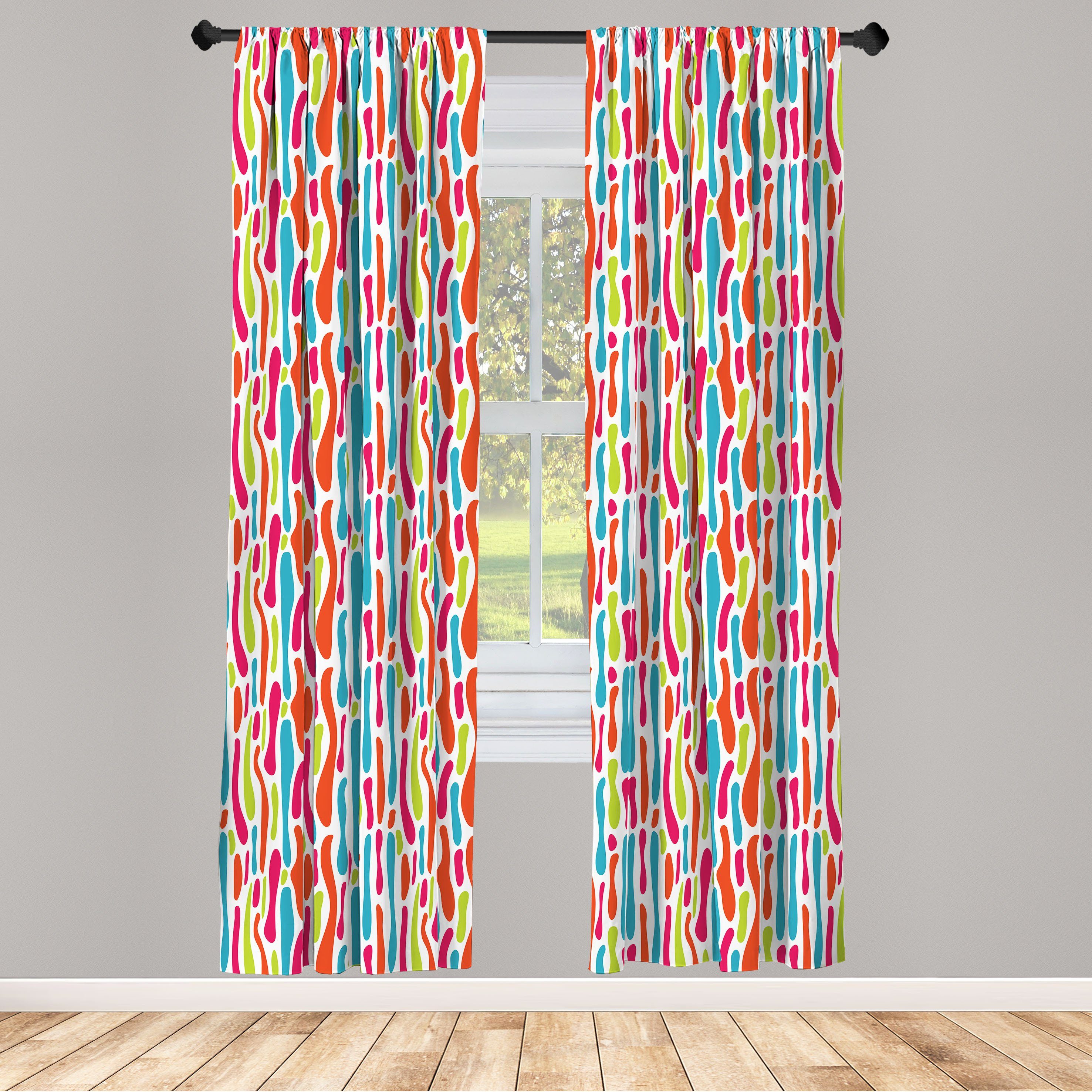 Gardine Vorhang für Wohnzimmer Schlafzimmer Dekor, Abakuhaus, Microfaser, Bunt Formlos Farbe Spots Motiv