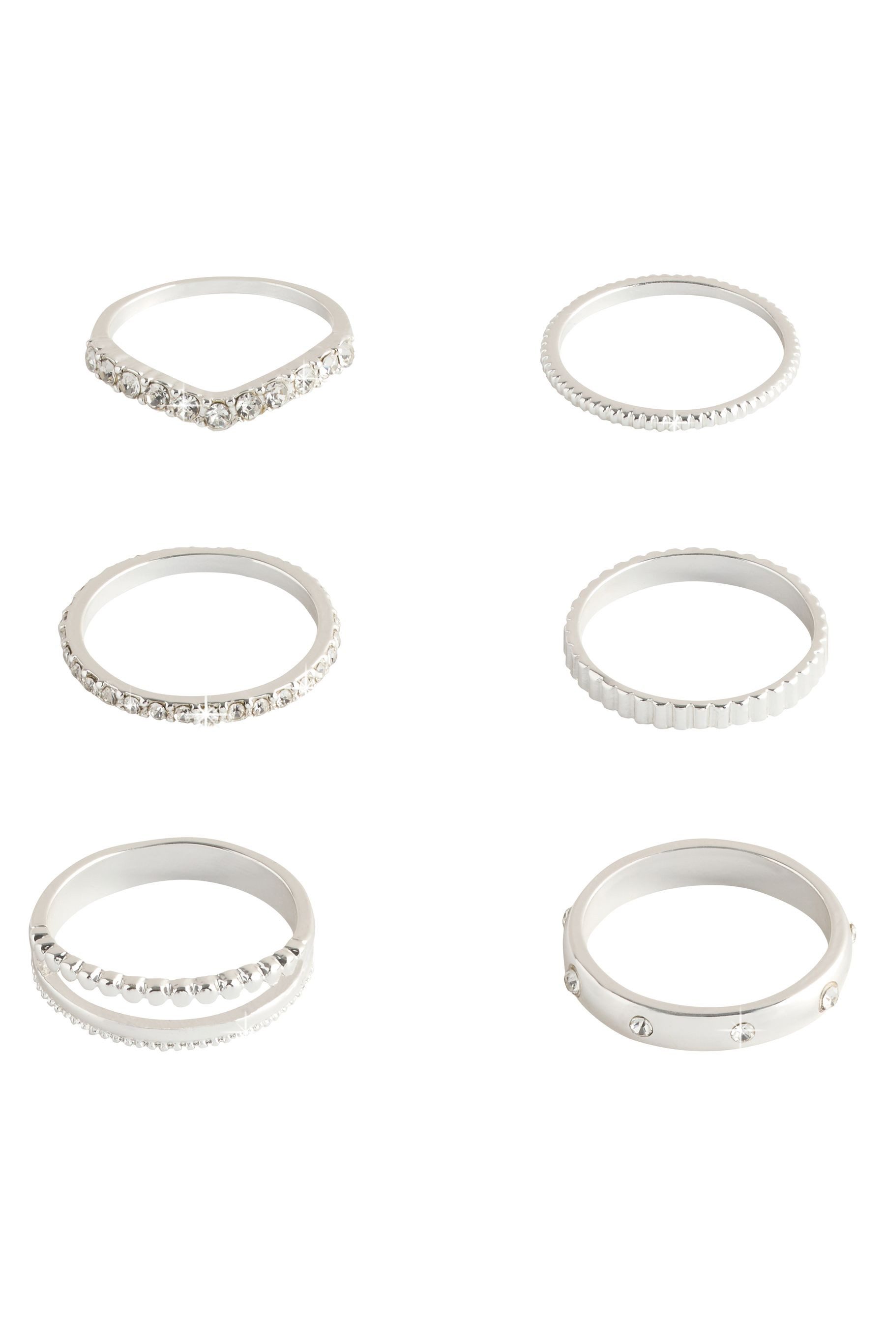 Next Fingerring Glitzer-Ringe, Set (6-tlg)