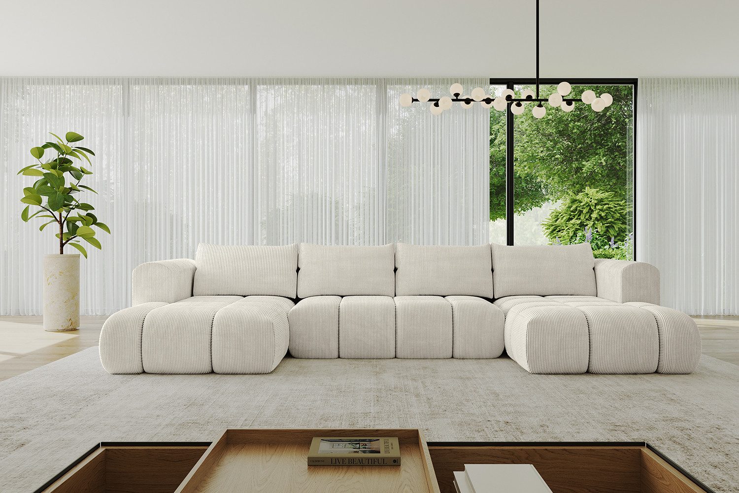 ALTDECOR Wohnlandschaft CLOUD-U, Couch mit Schlaffunktion, Wohnzimmer - Eck günstig online kaufen