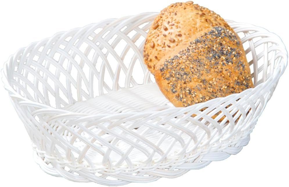KESPER® Brotkorb Brotkorb aus Kunststoffgeflecht, oval, weiß 19880, (1-tlg)